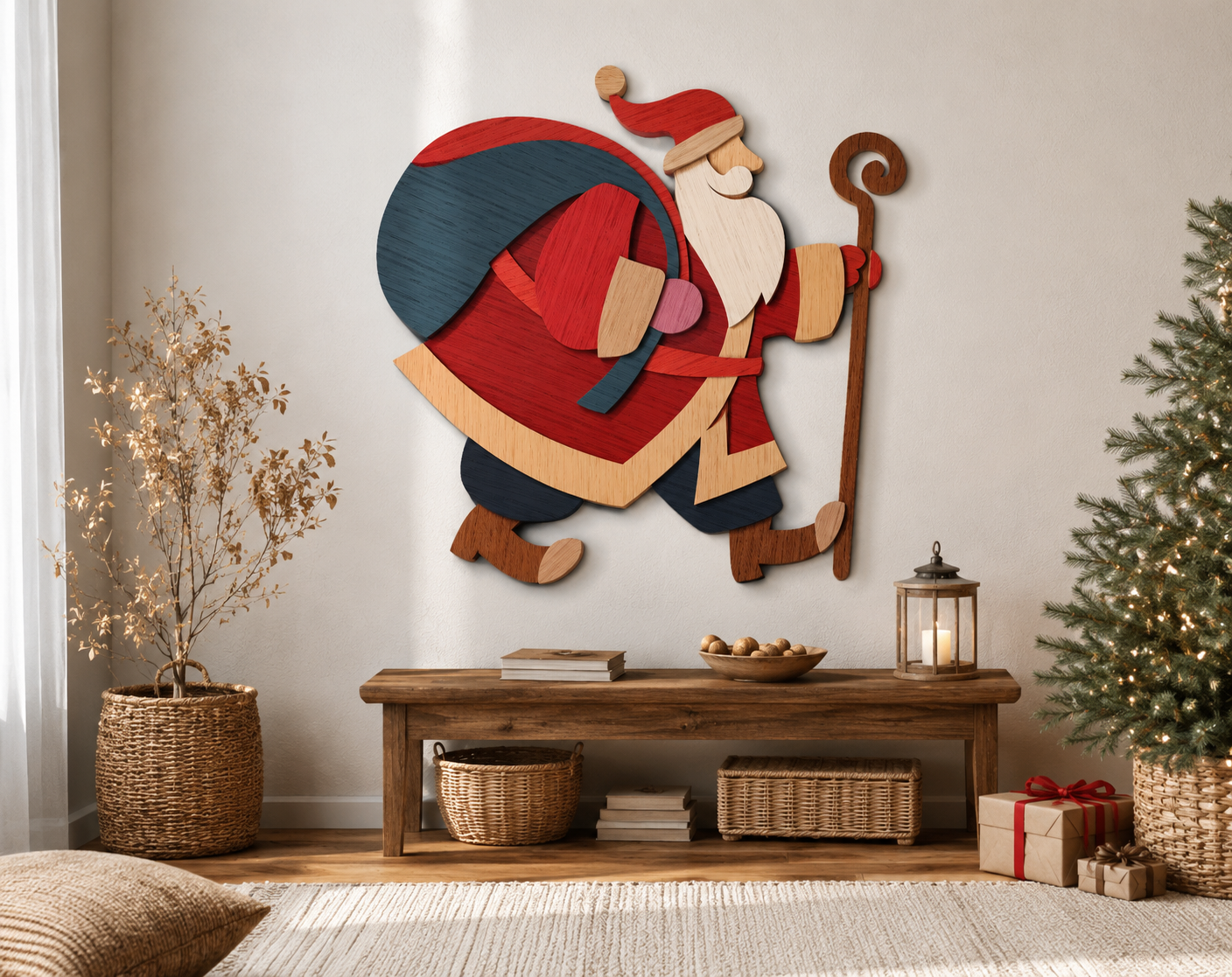 Santa Claus Walking laser cut file