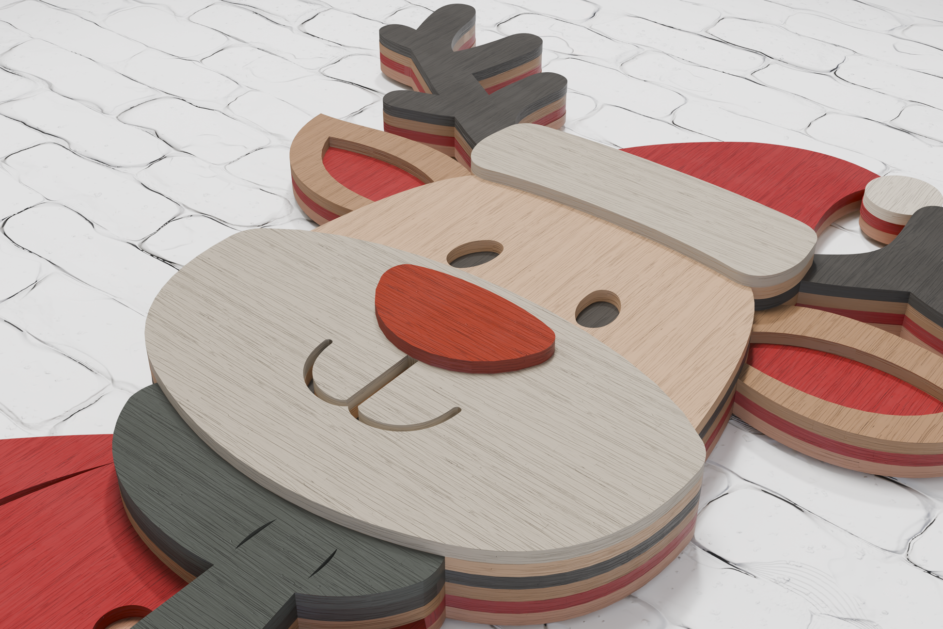 Santa Deer Glowforge laser file