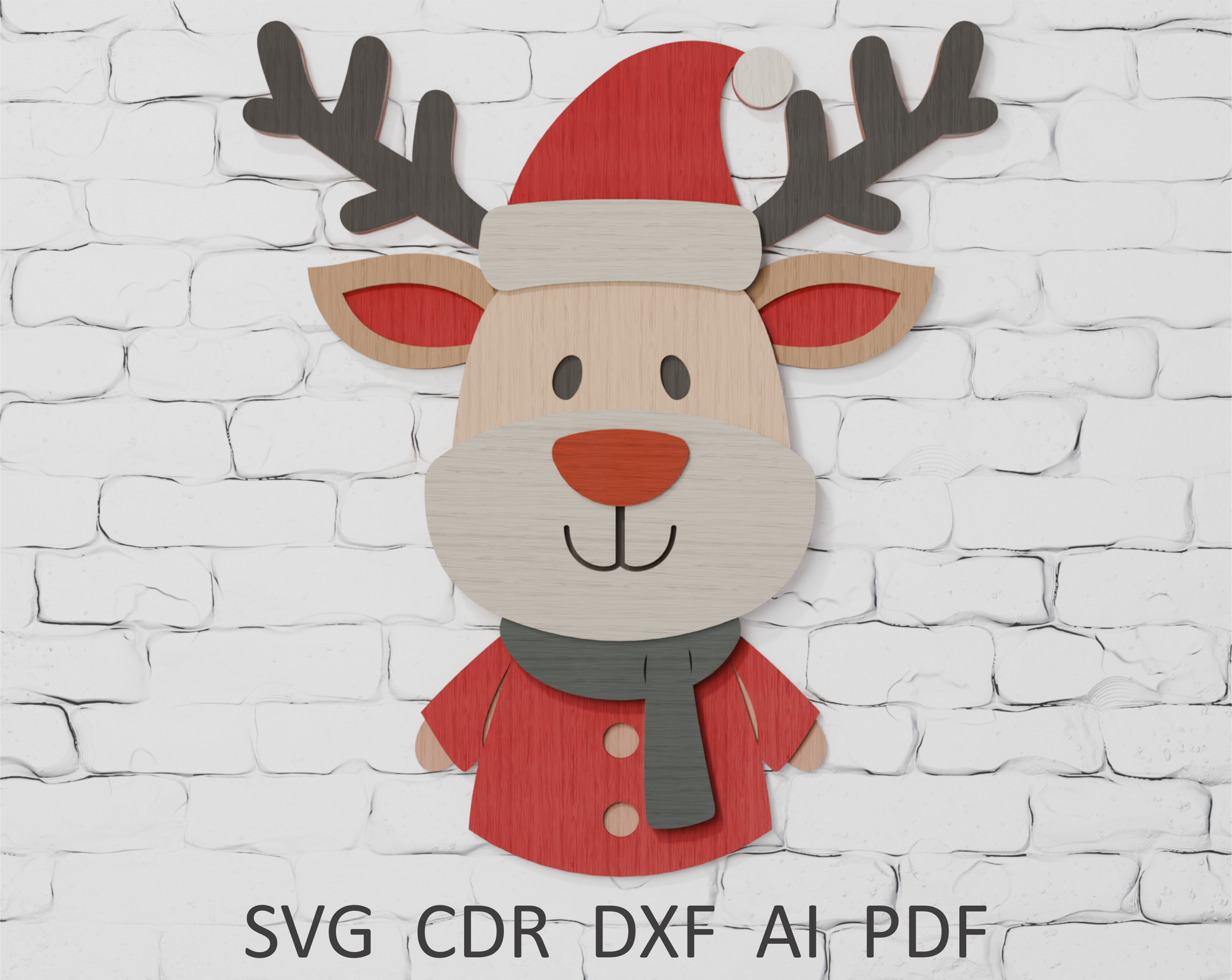 Santa Deer multilayer SVG