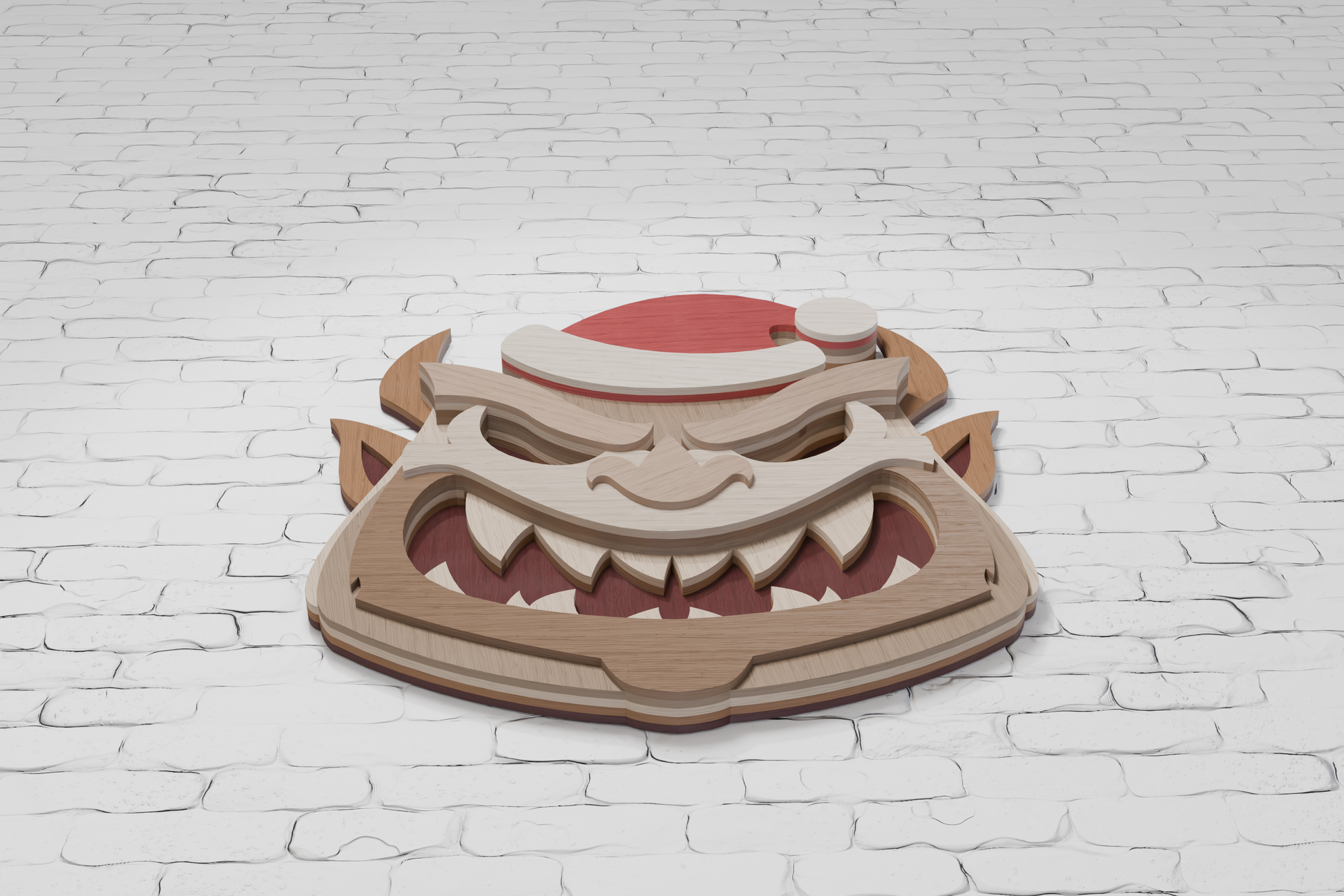 Santa Demon Christmas Shadow Box SVG DXF
