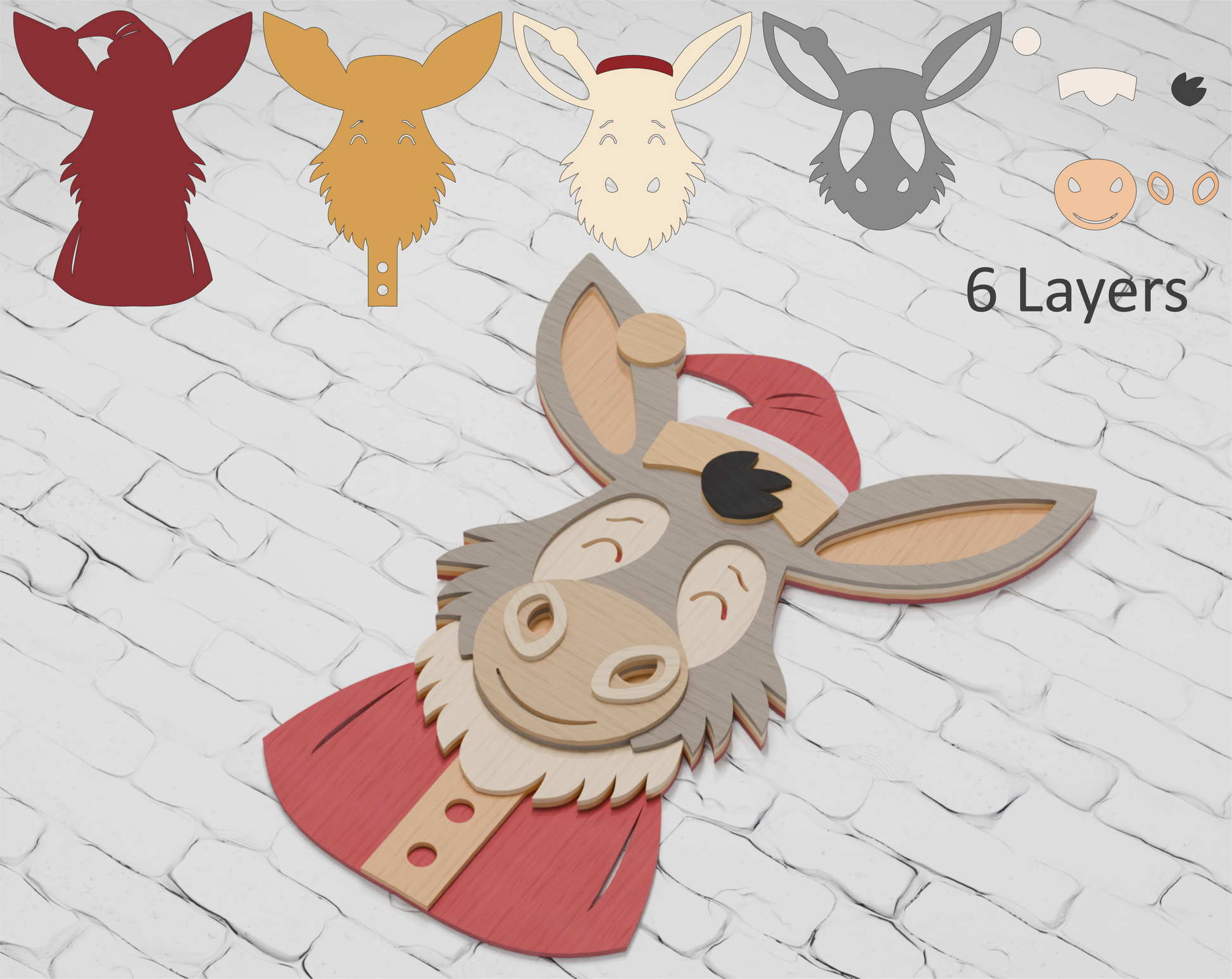 Santa Donkey Christmas SVG