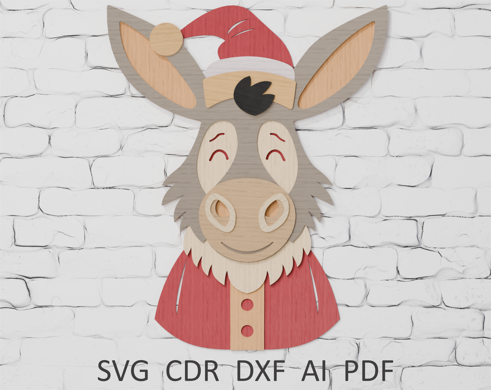 Santa Donkey multilayer SVG
