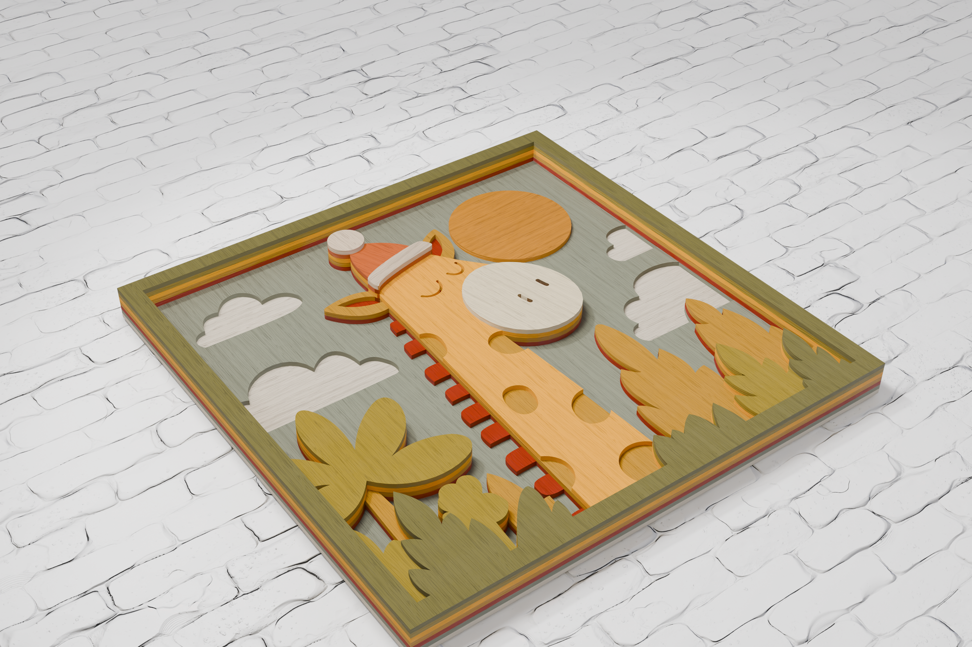 Santa Giraffe shadow box SVG
