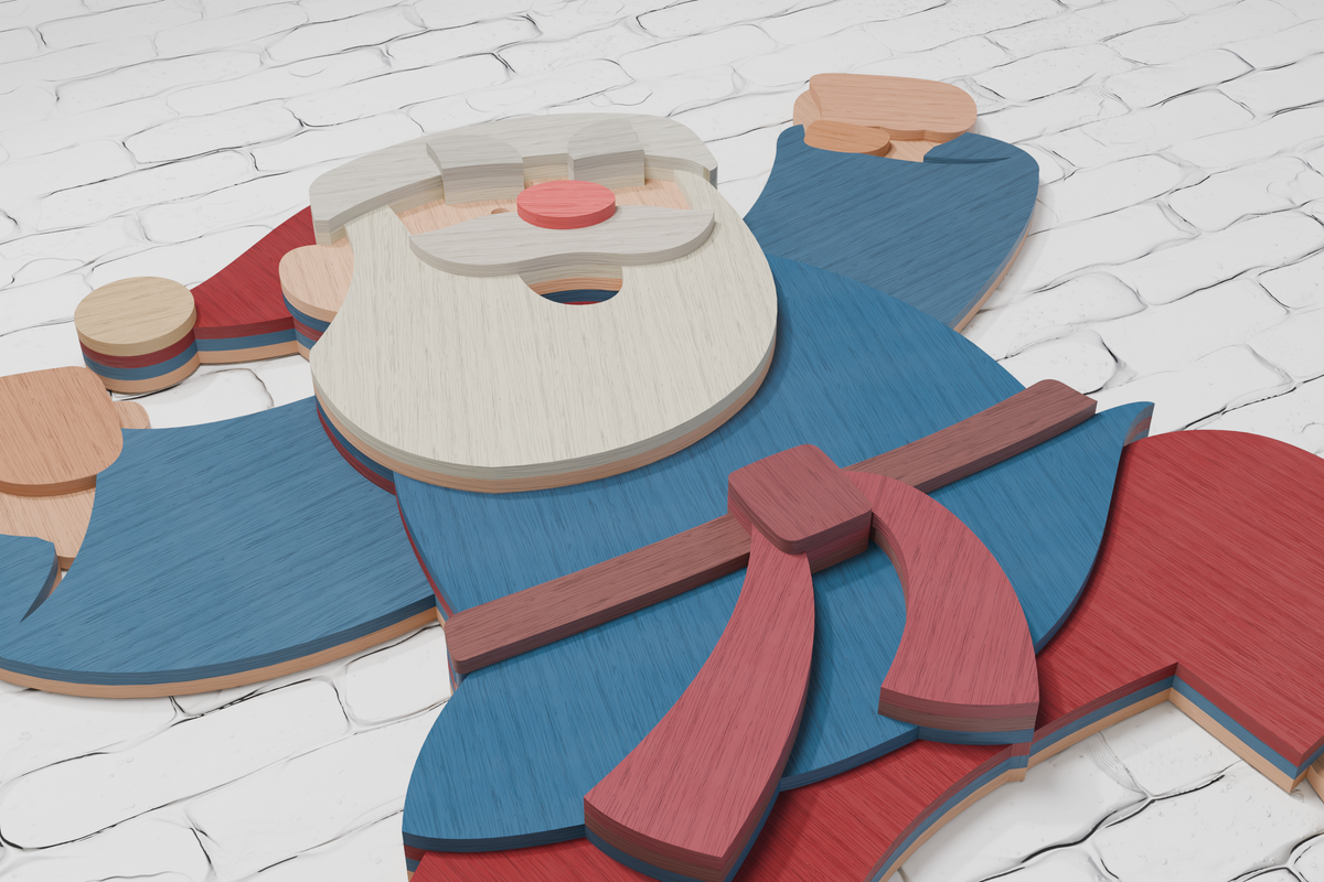 Santa Karate SVG for cardboard and wood cutting

