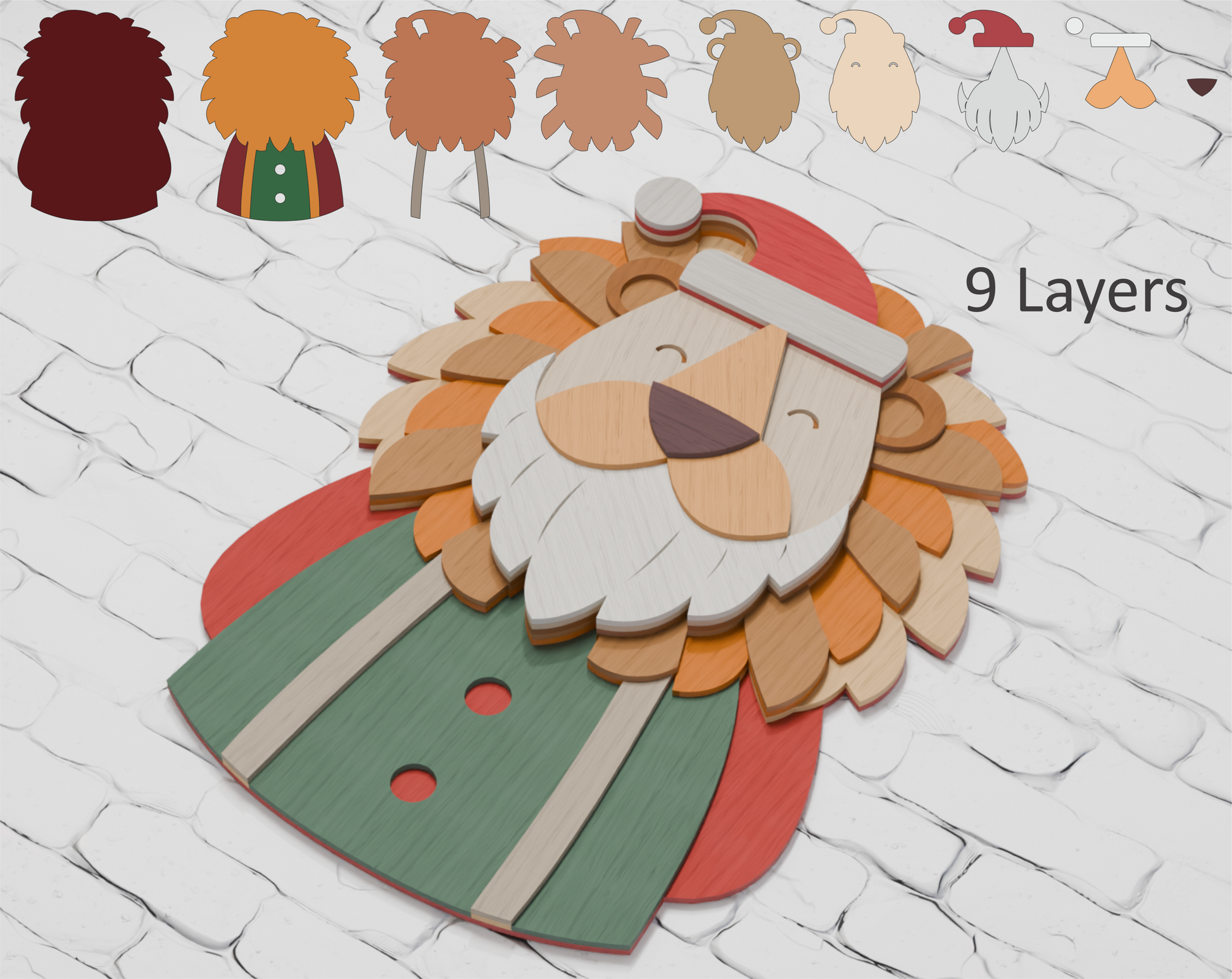 Santa Lion Christmas SVG