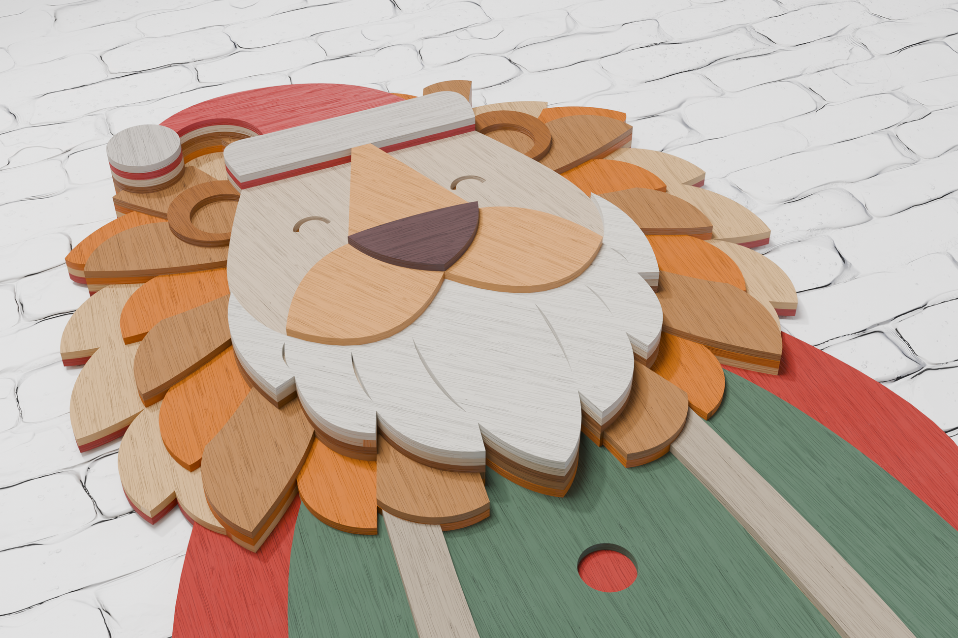 Santa Lion papercut SVG