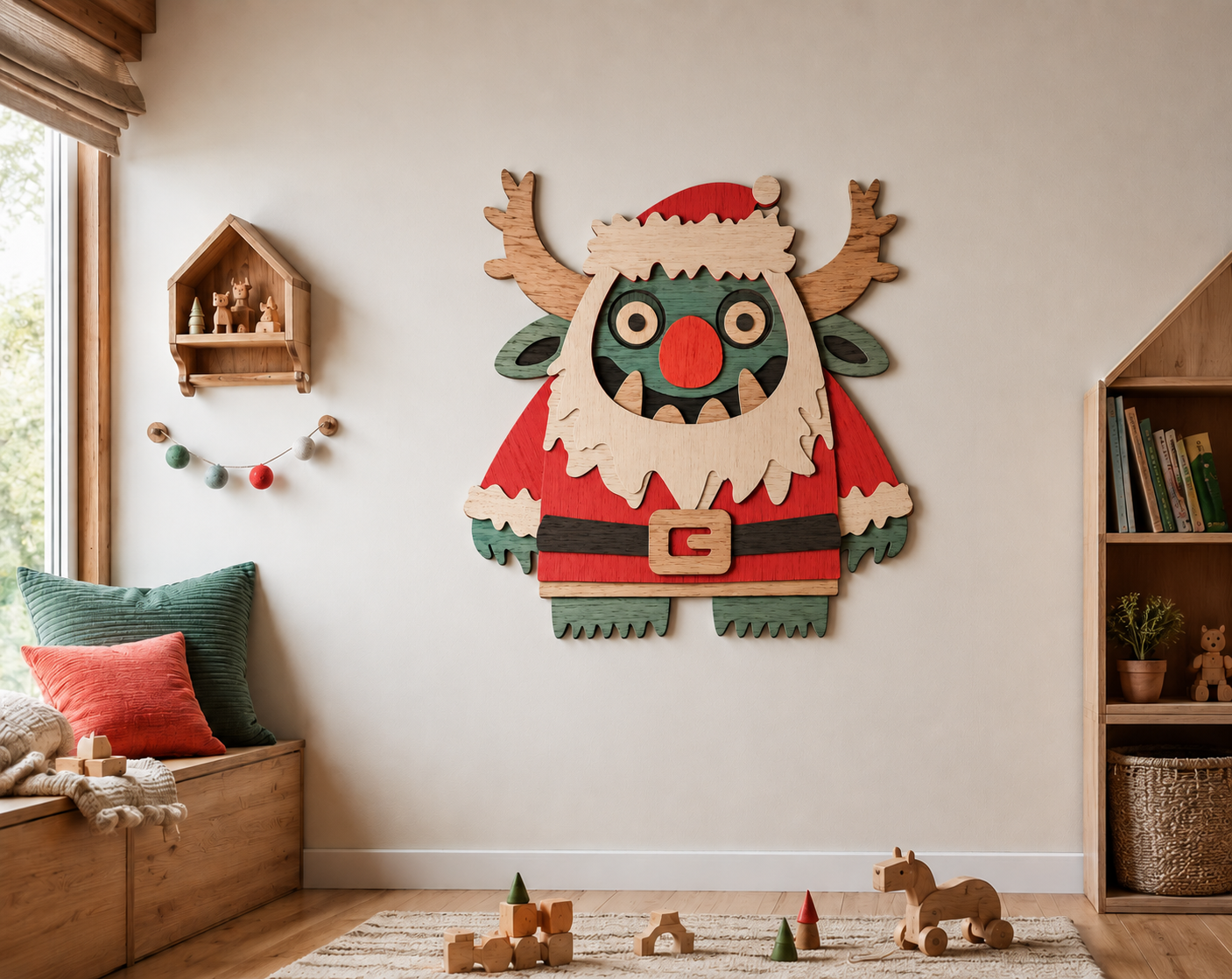 Santa Monster Christmas laser cut file