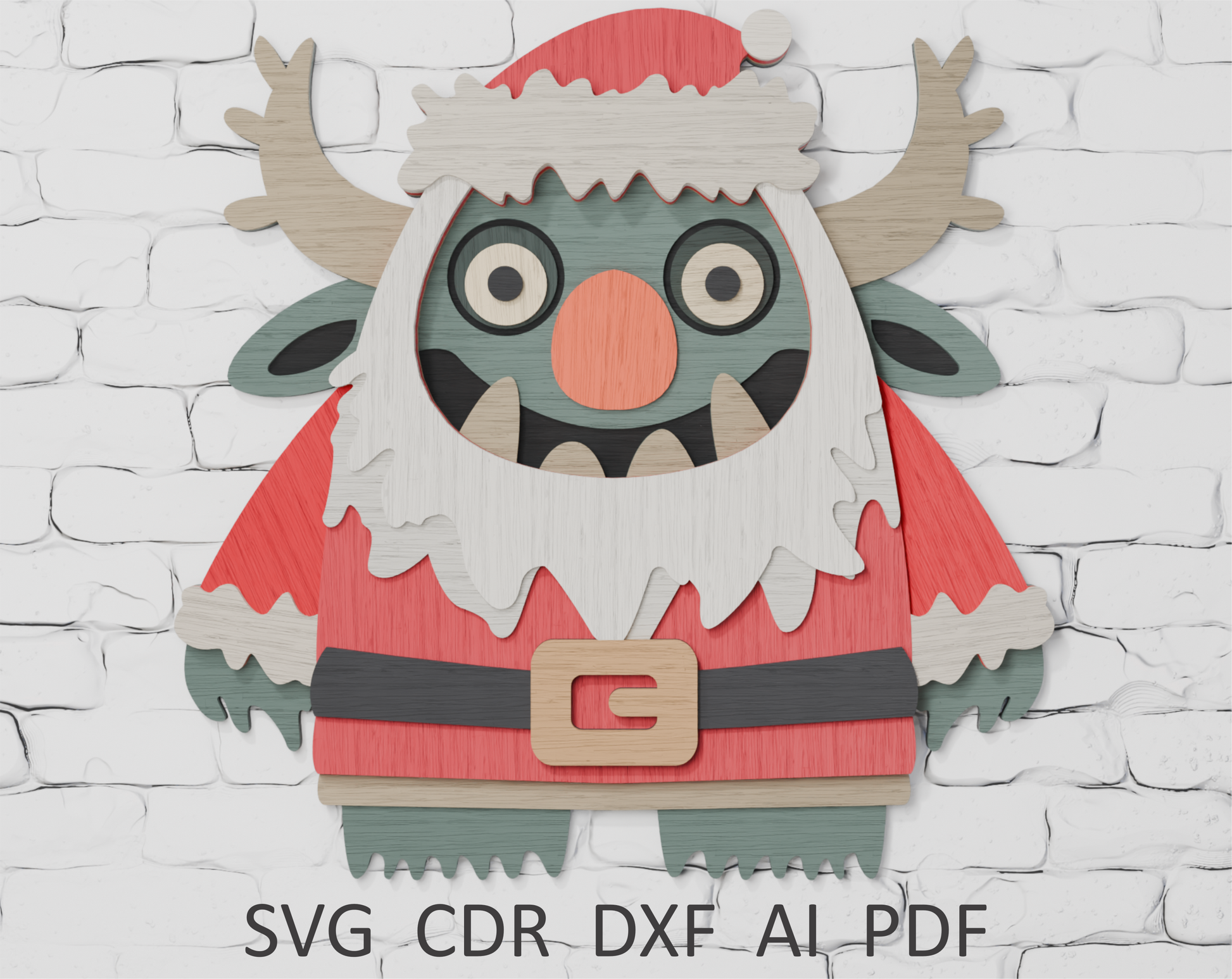 Santa Monster multilayer SVG