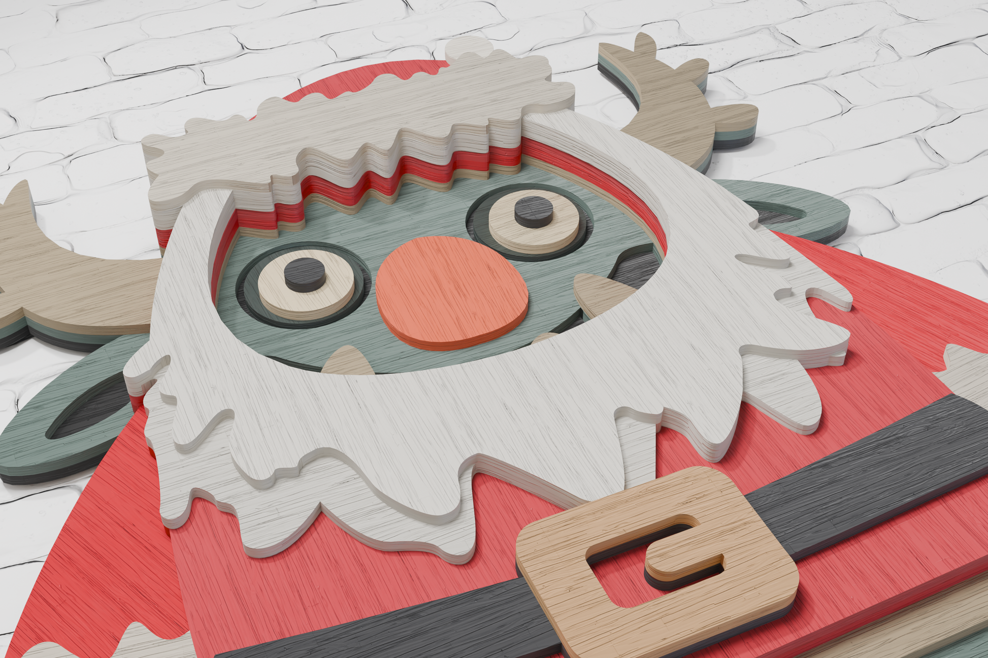 Santa Monster papercut SVG