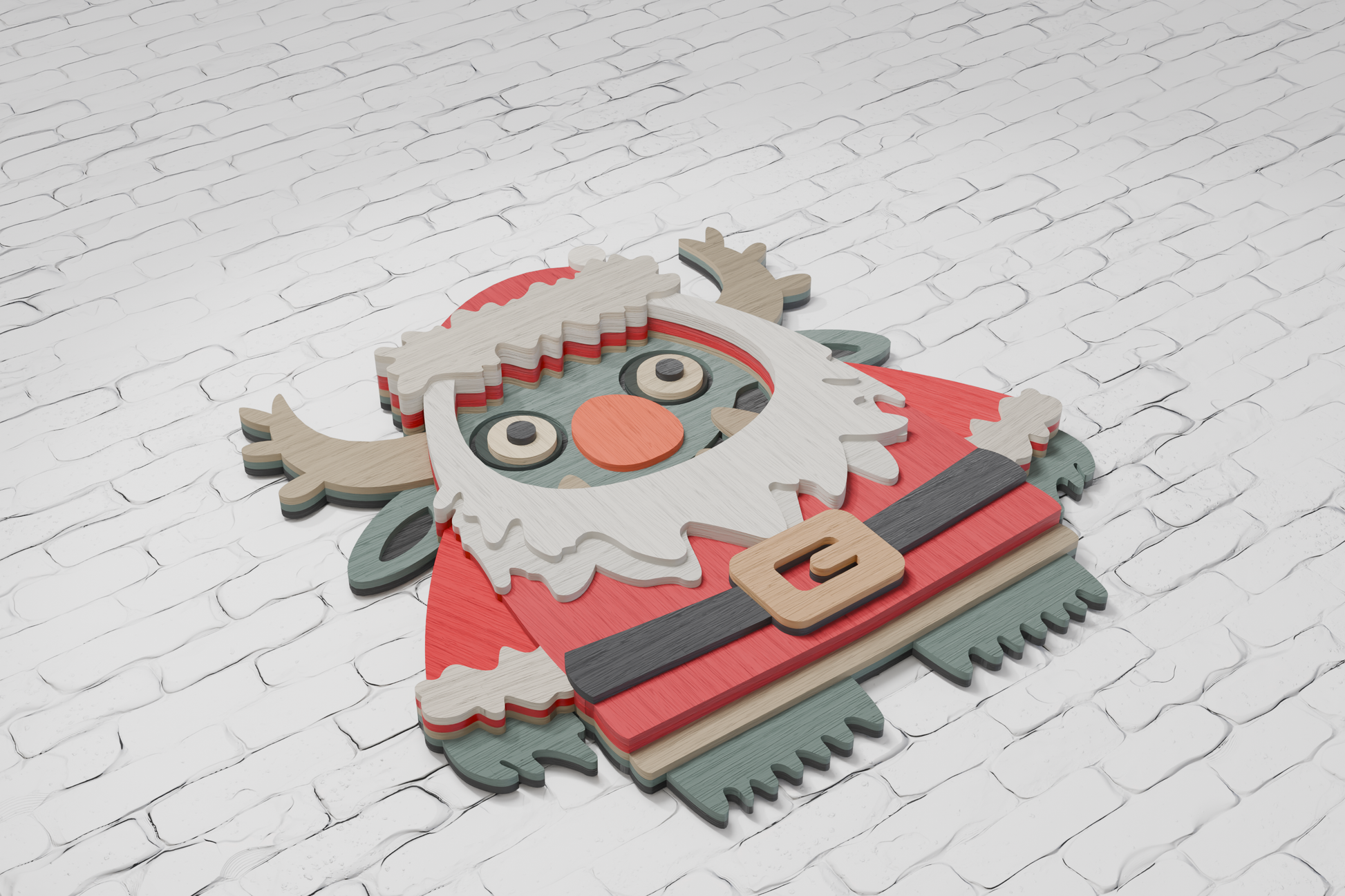 Santa Monster shadow box SVG