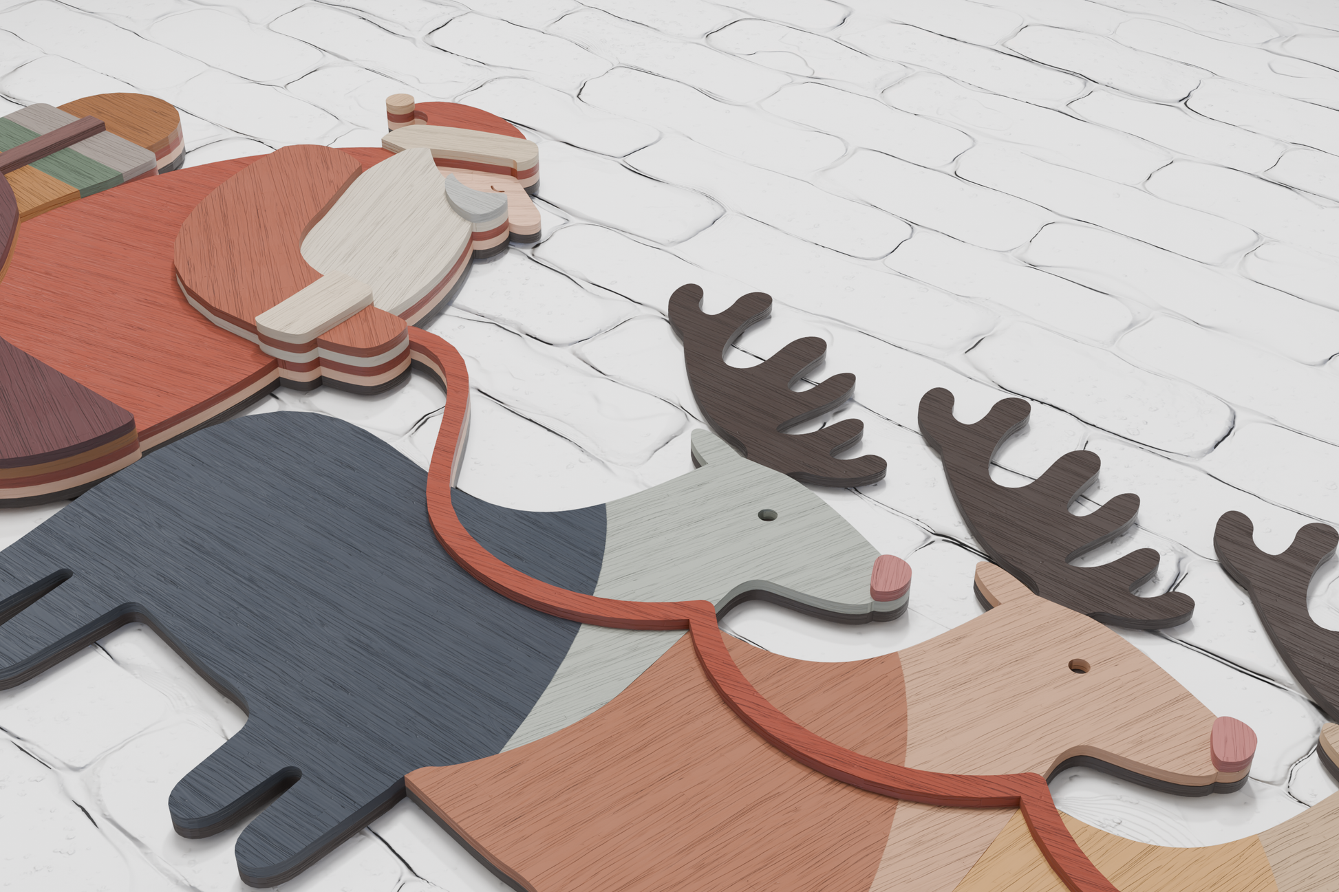 Santa Reindeer Glowforge laser file