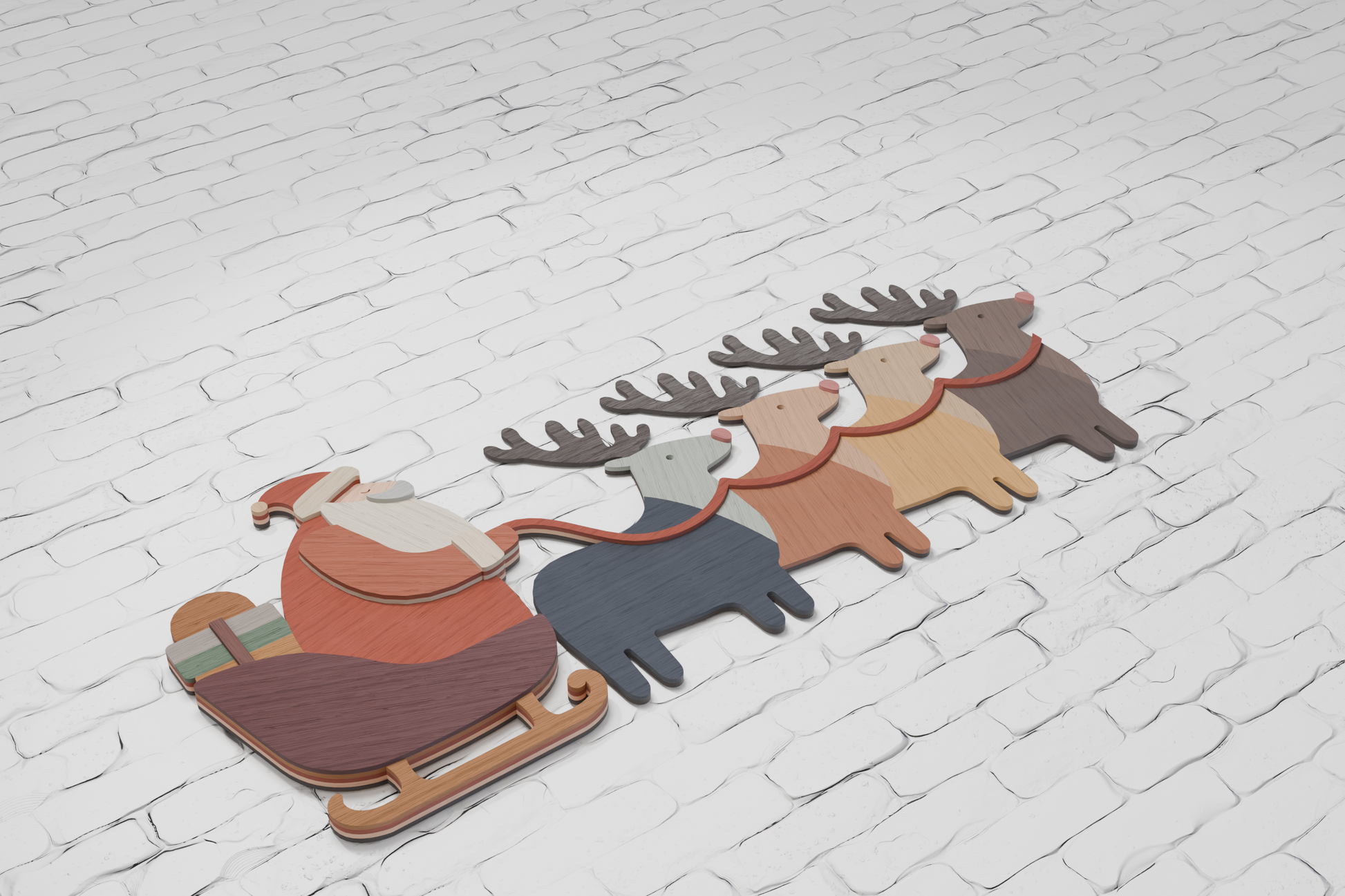 Santa Reindeer shadow box SVG