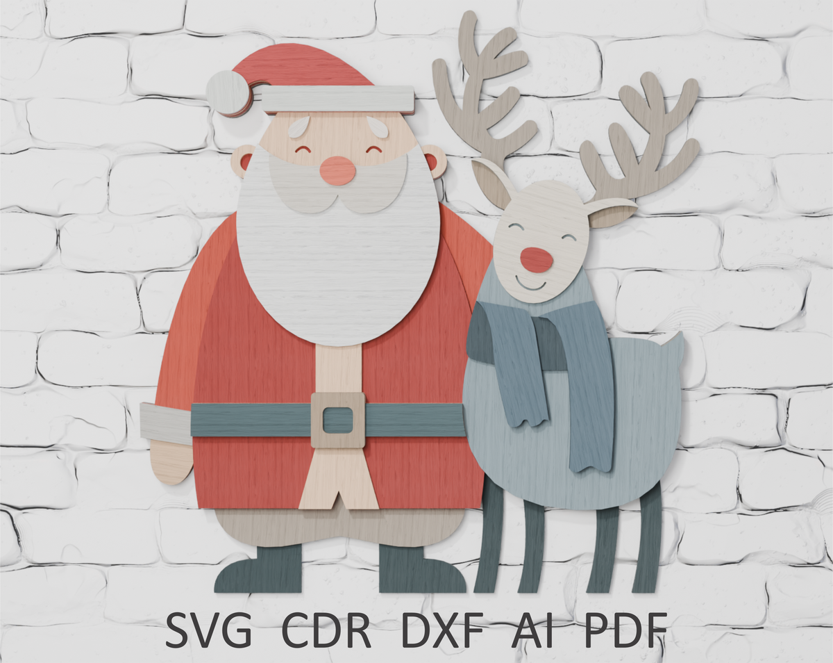 Santa Rudolph Cricut SVG DXF PDF CDR AI

