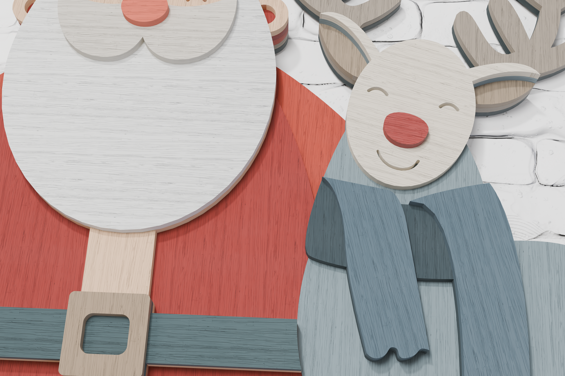 Santa Rudolph Laser Cutting Design

