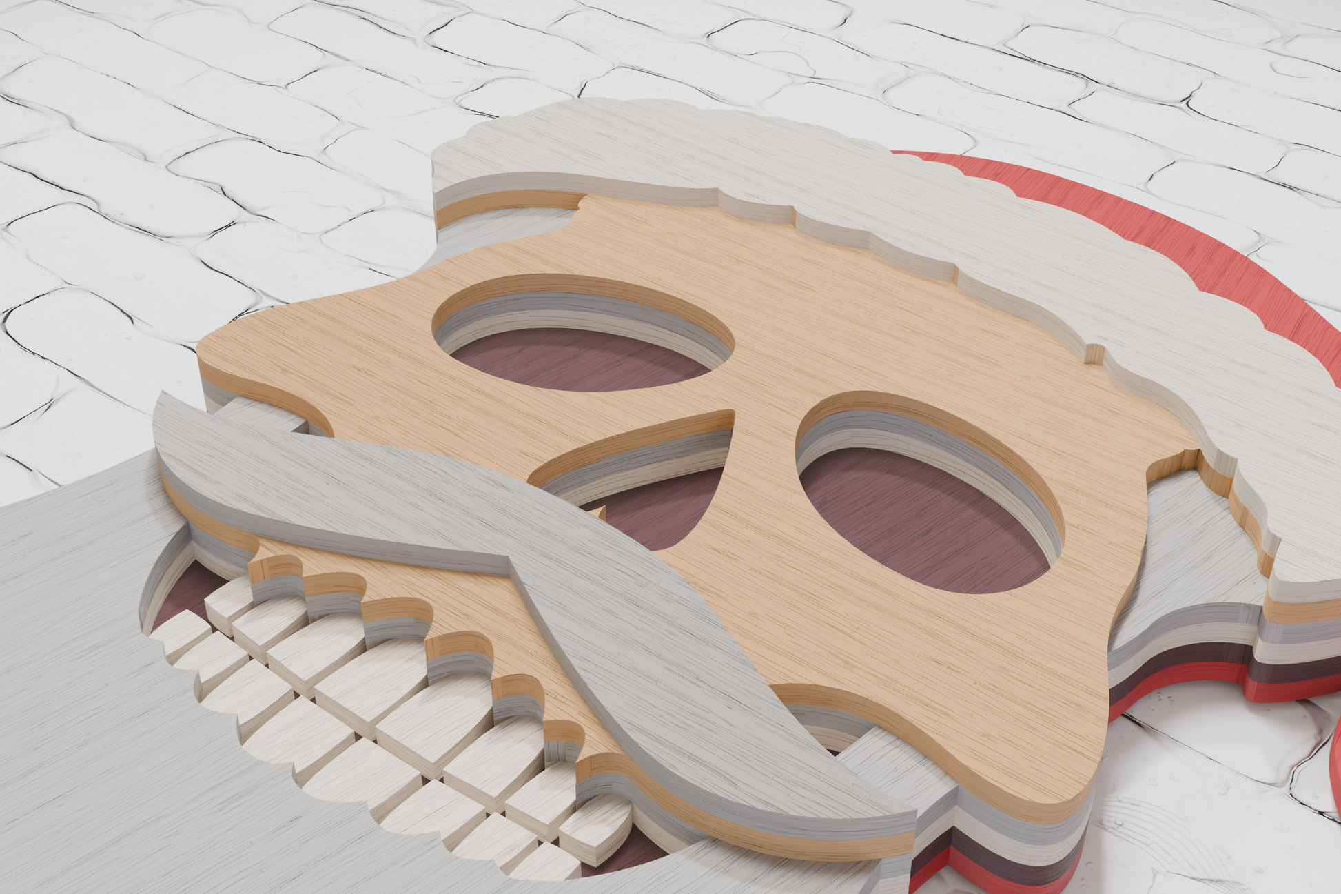 Santa Skull Glowforge laser file