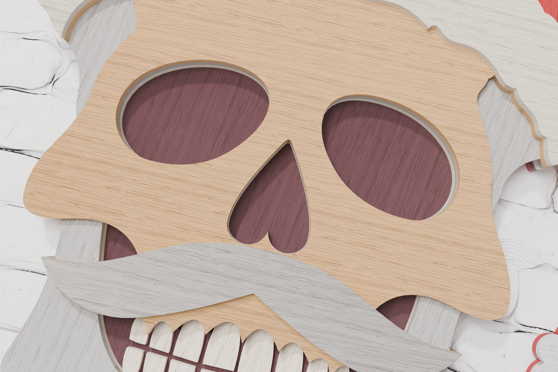 Santa Skull Silhouette cut file