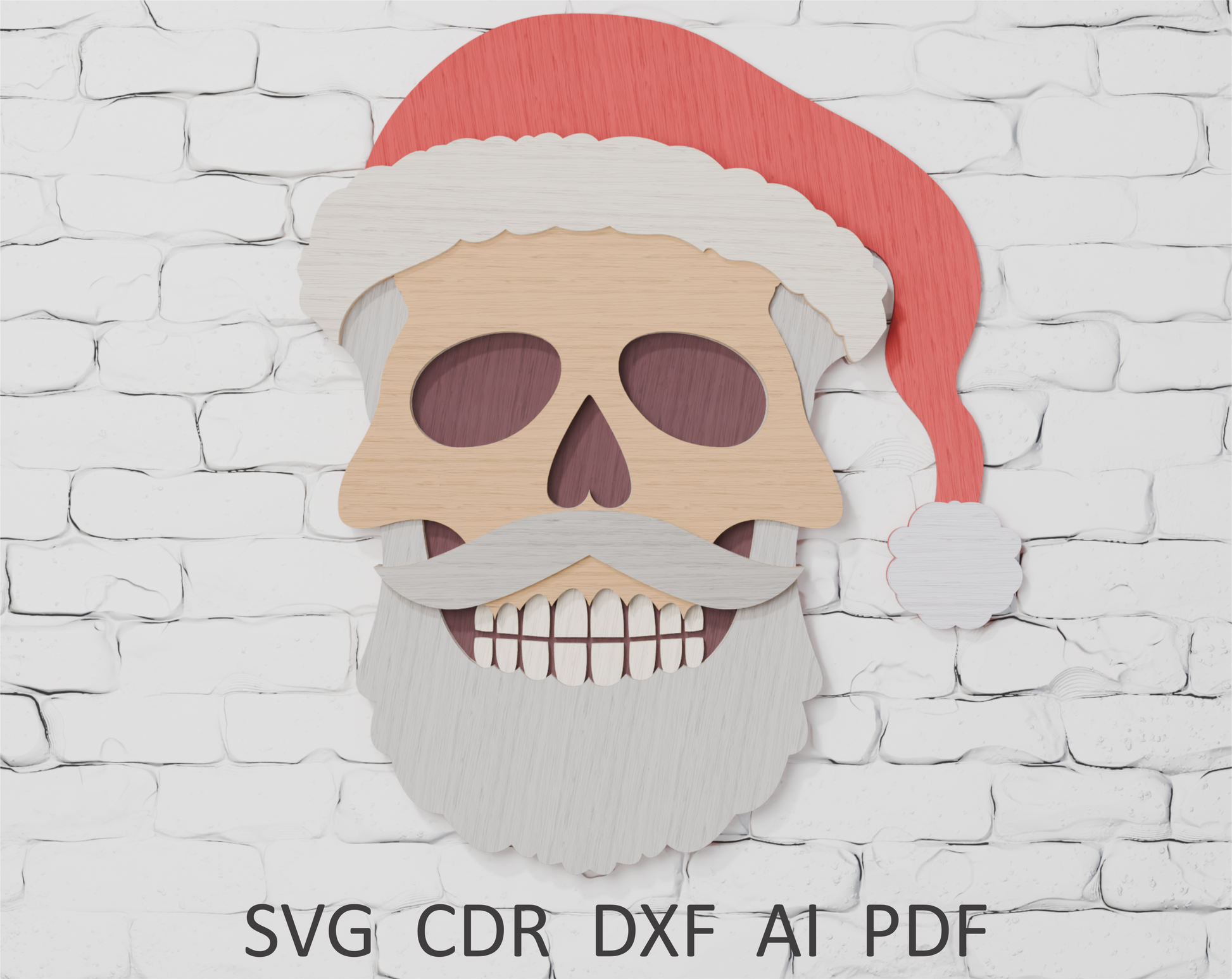 Santa Skull multilayer SVG
