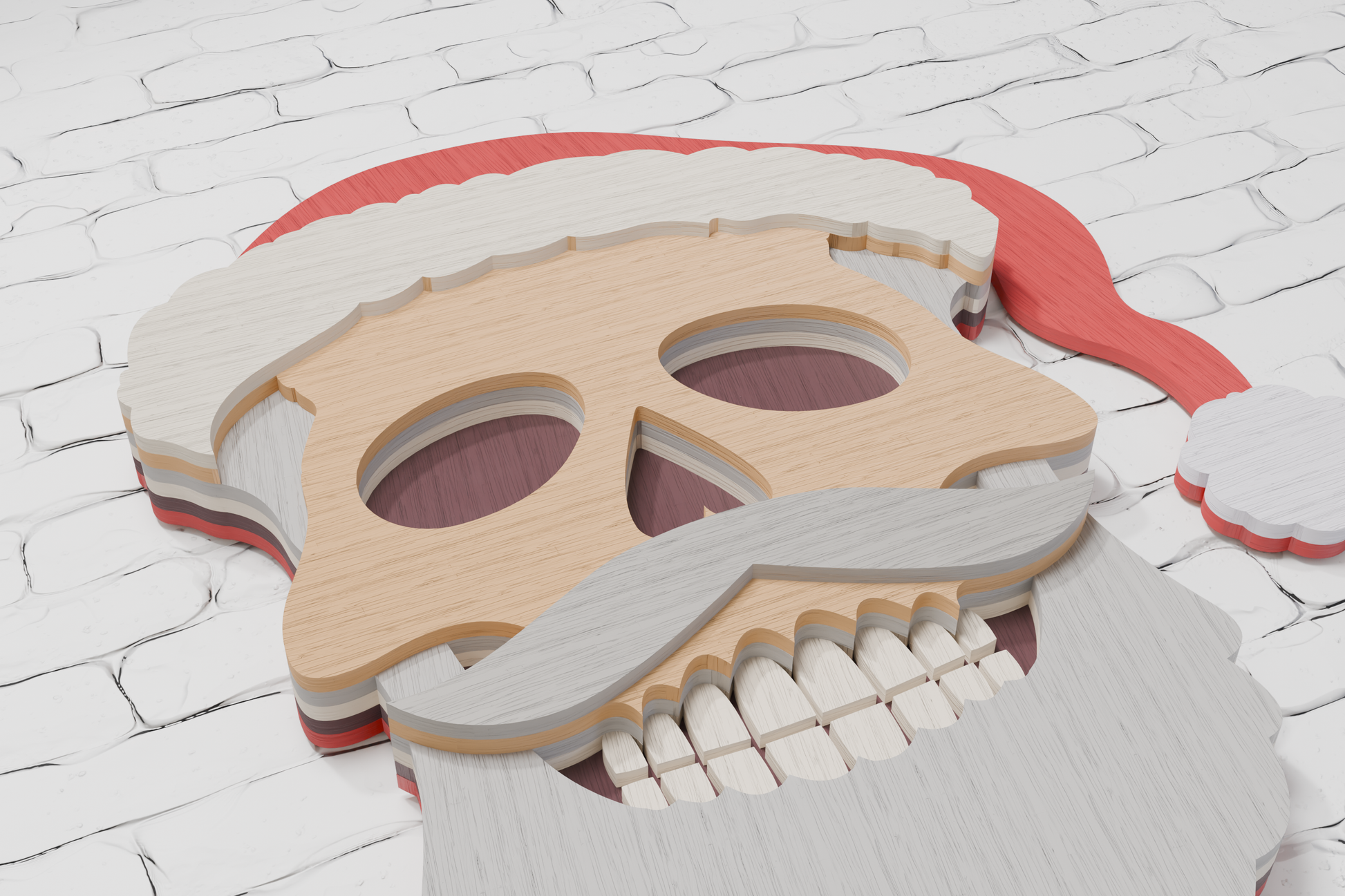 Santa Skull papercut SVG