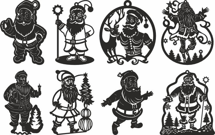 Santa claus christmas vector ornaments