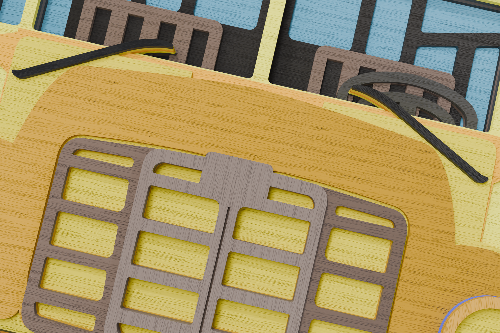 School Bus multilayer SVG for paper plywood cardboard