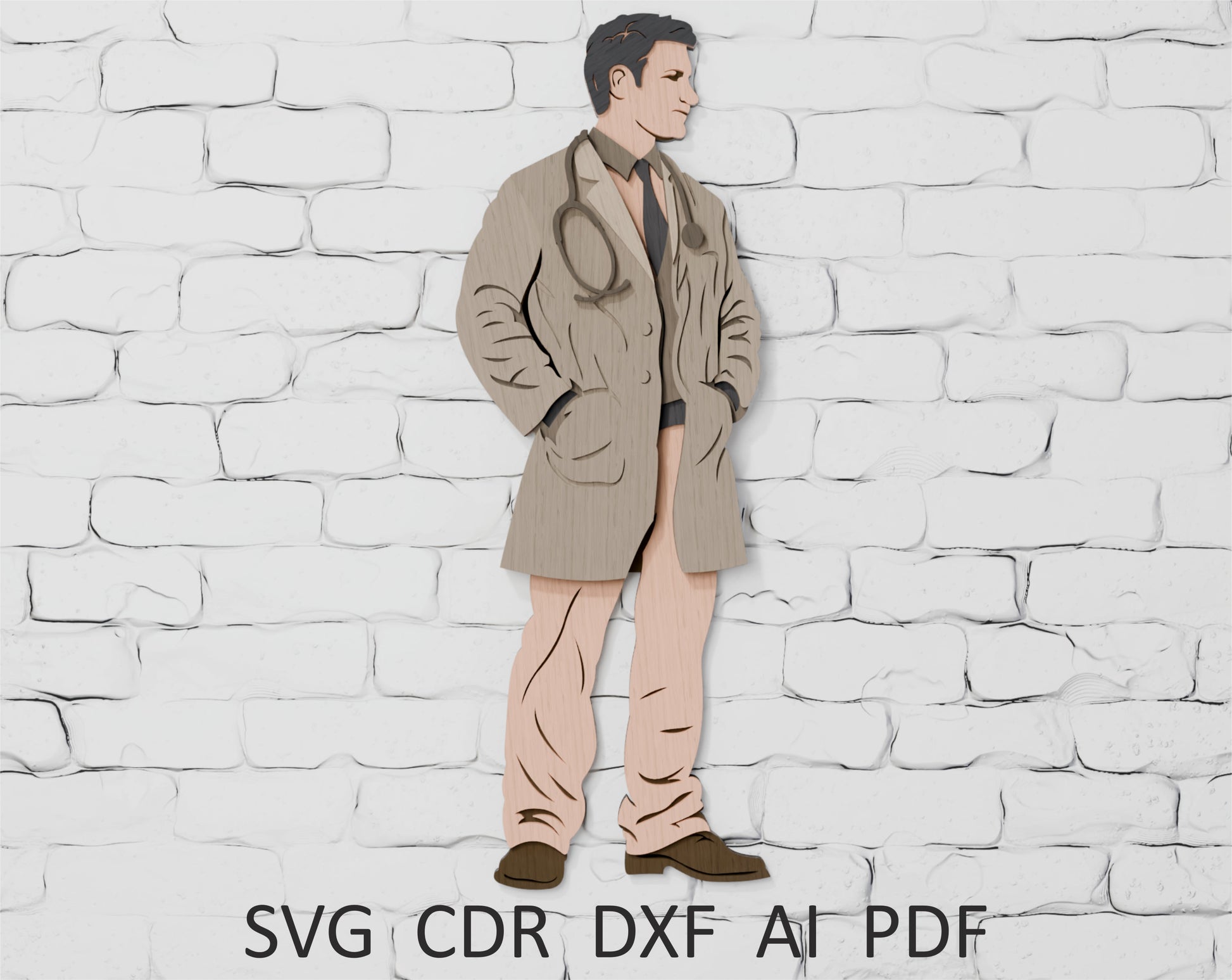 Shadow Box SVG Doctor layered design for Cricut