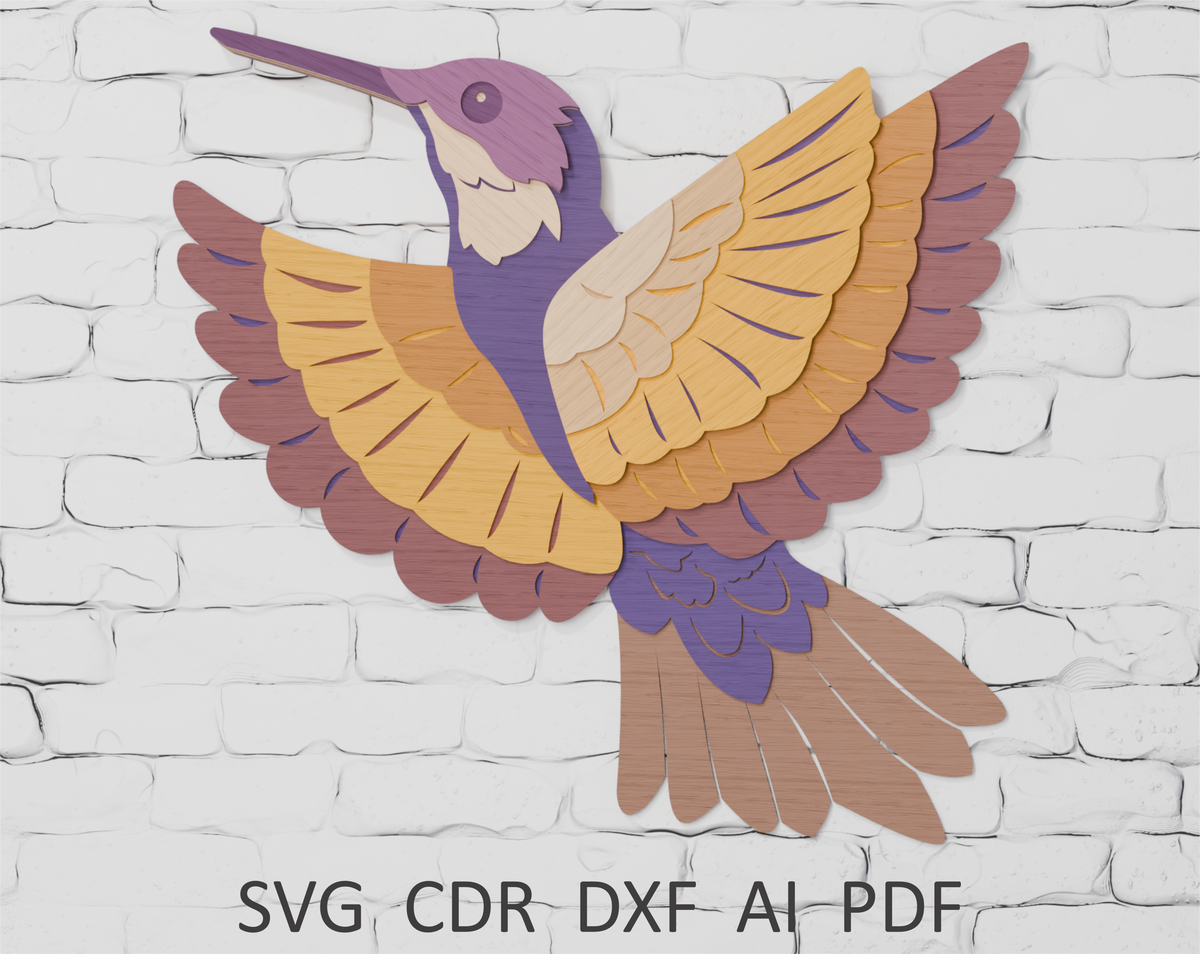 Shadow Box SVG Hummingbird layered design for Cricut