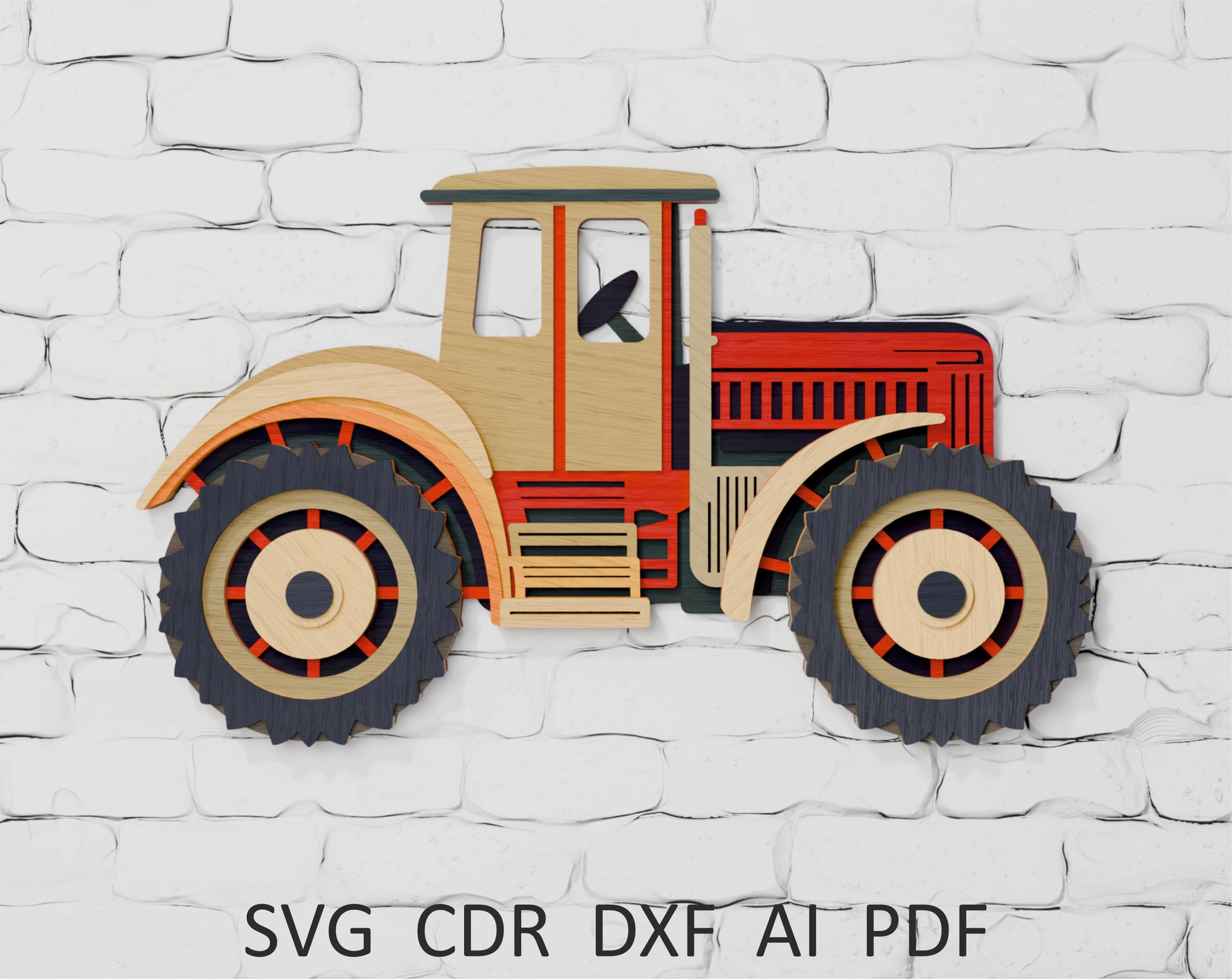 Shadow Box SVG Tractor layered design for Cricut
