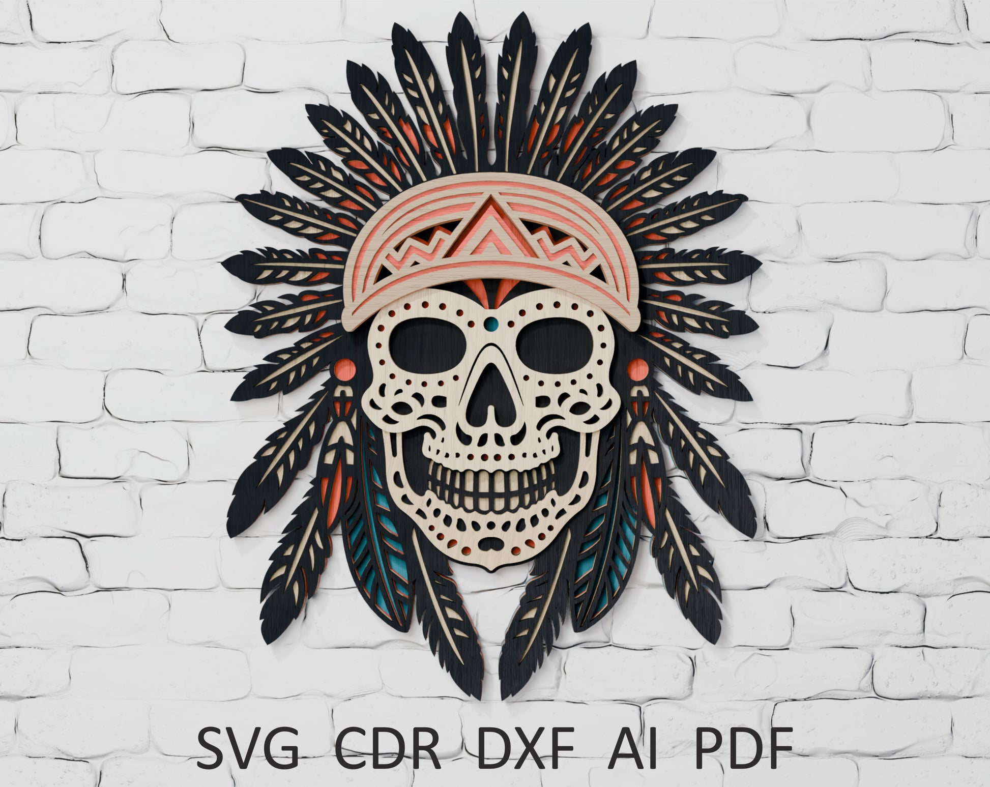 Shadow box American skull digital download SVG

