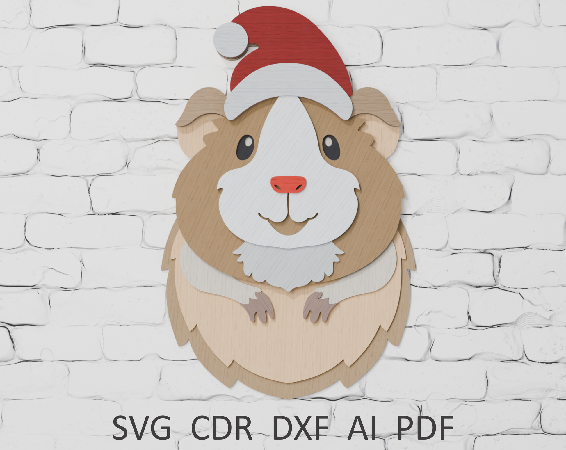 Shadow box Christmas hamster digital download SVG

