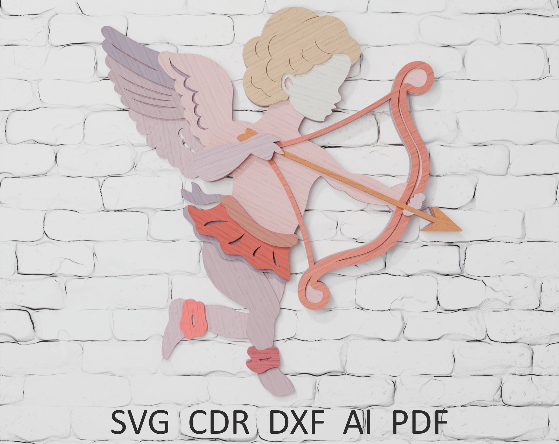 Shadow box Cupid Valentine digital download SVG

