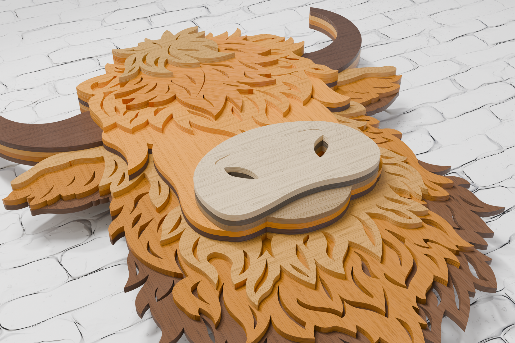 Shadow box Highland cow SVG DXF PDF

