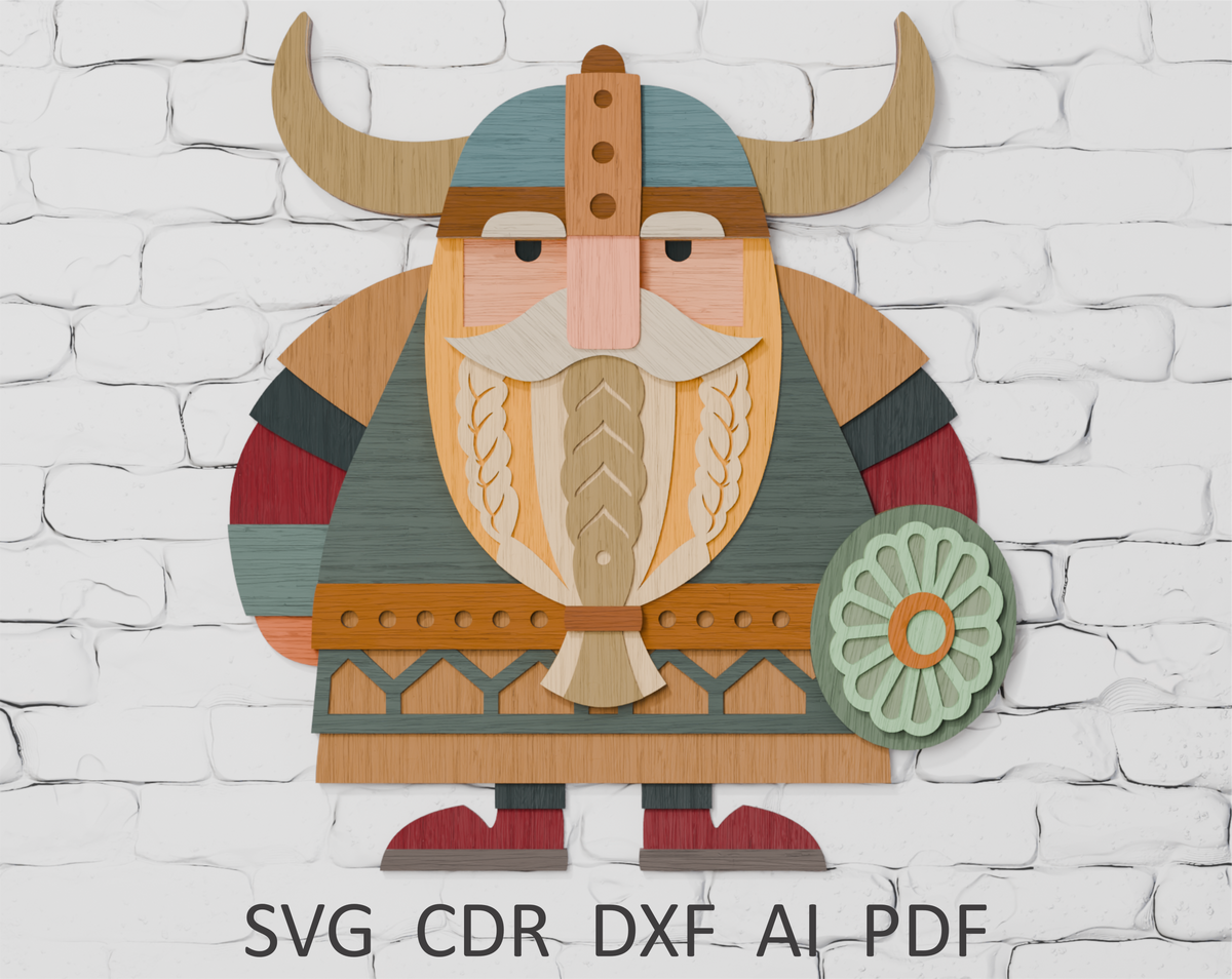 Shadow box Viking warrior digital download SVG

