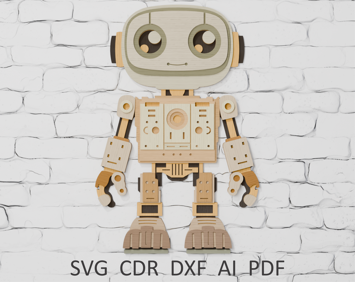 Shadow box robot digital download SVG

