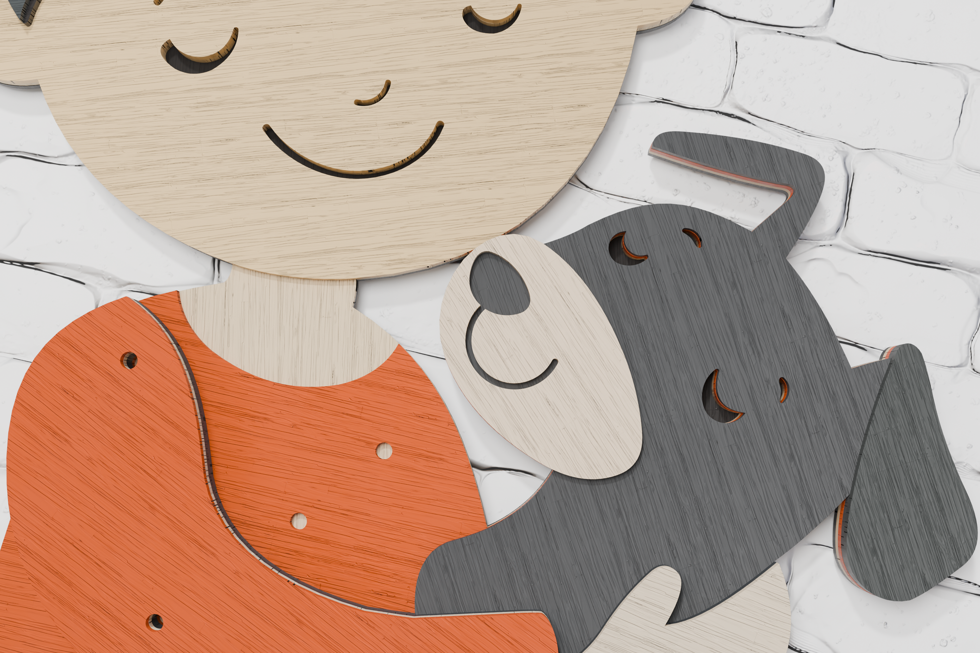 Shadow box svg boy and his pet

