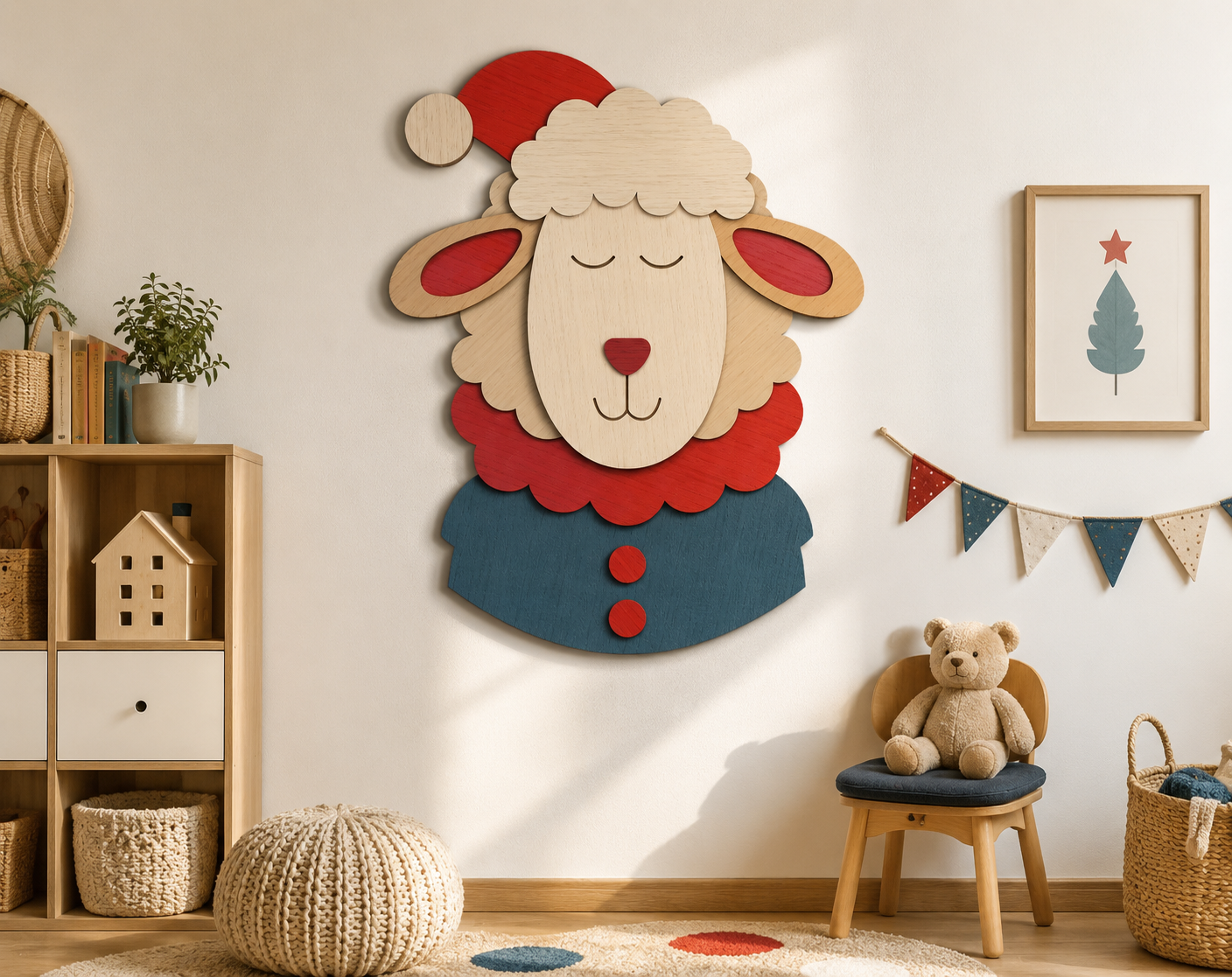 Sheep Santa SVG bundle with DXF and CDR formats

