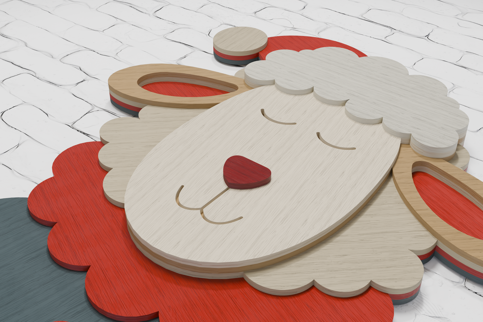 Sheep Santa paper craft template SVG AI PDF

