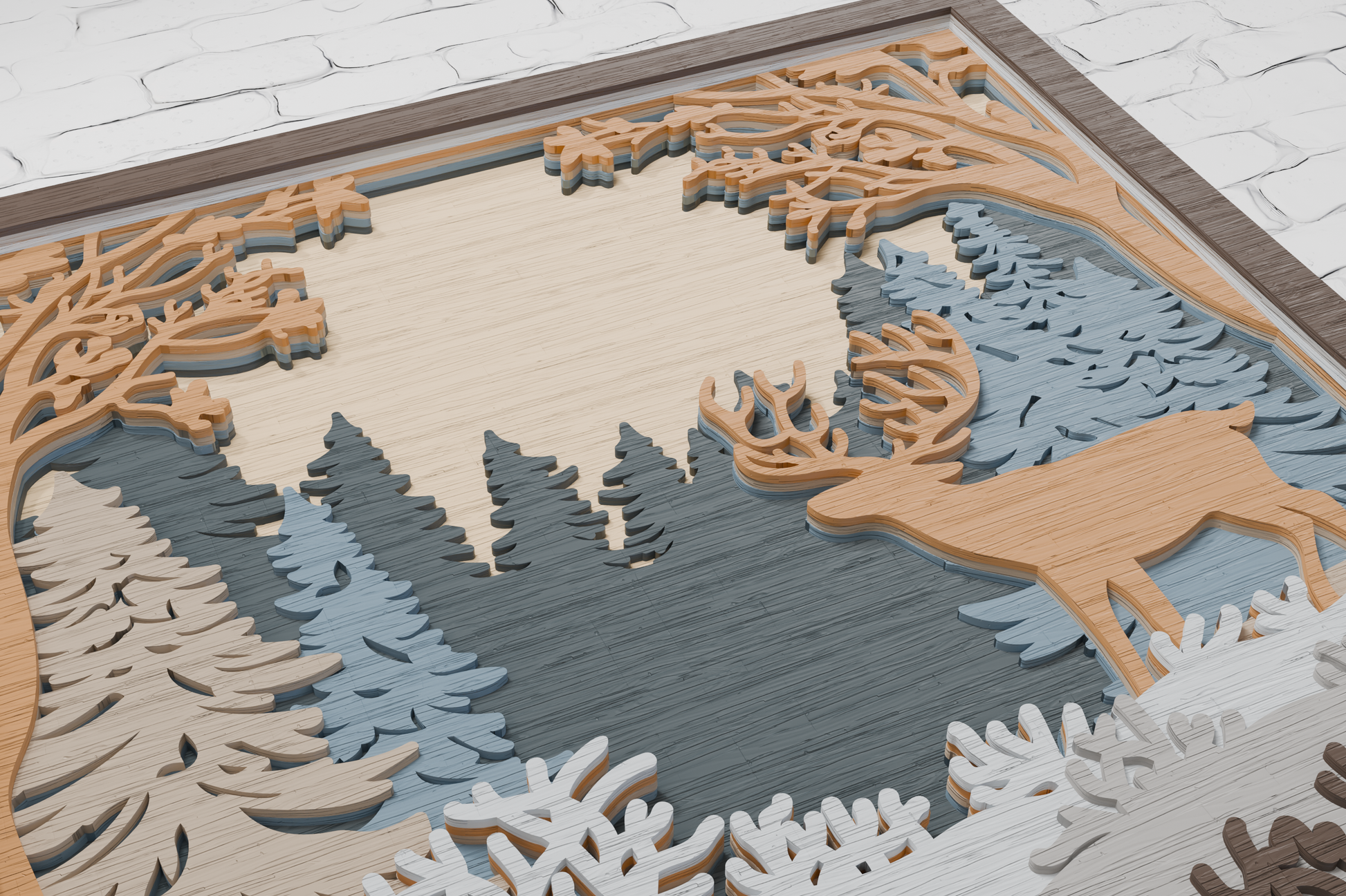 Silhouette-Cameo-Deer-Forest-Papercraft-File