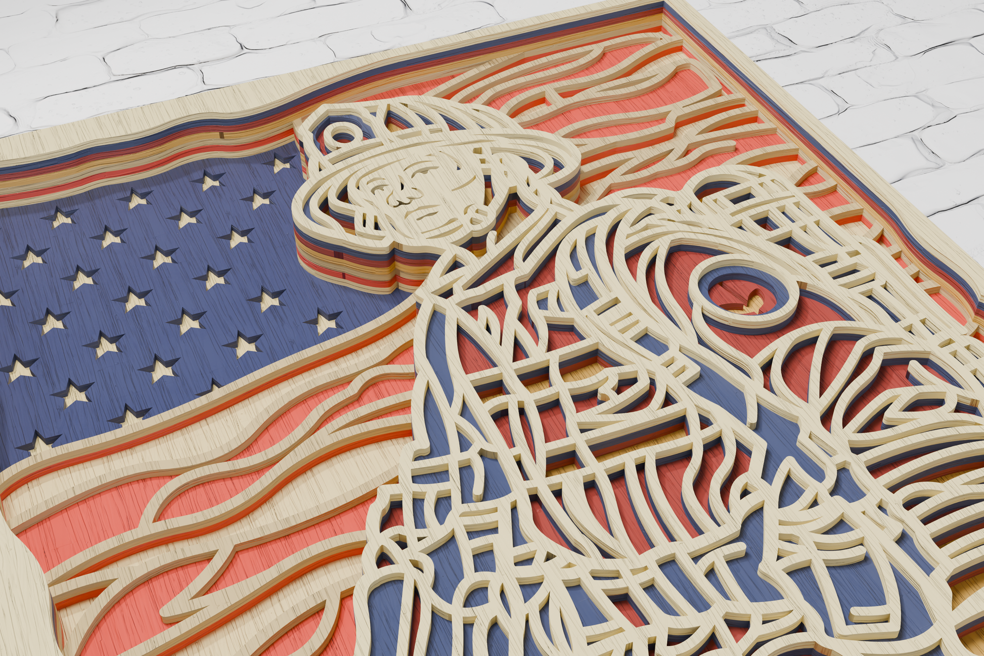 Silhouette-Cameo-Firefighter-Flag-Papercraft-File