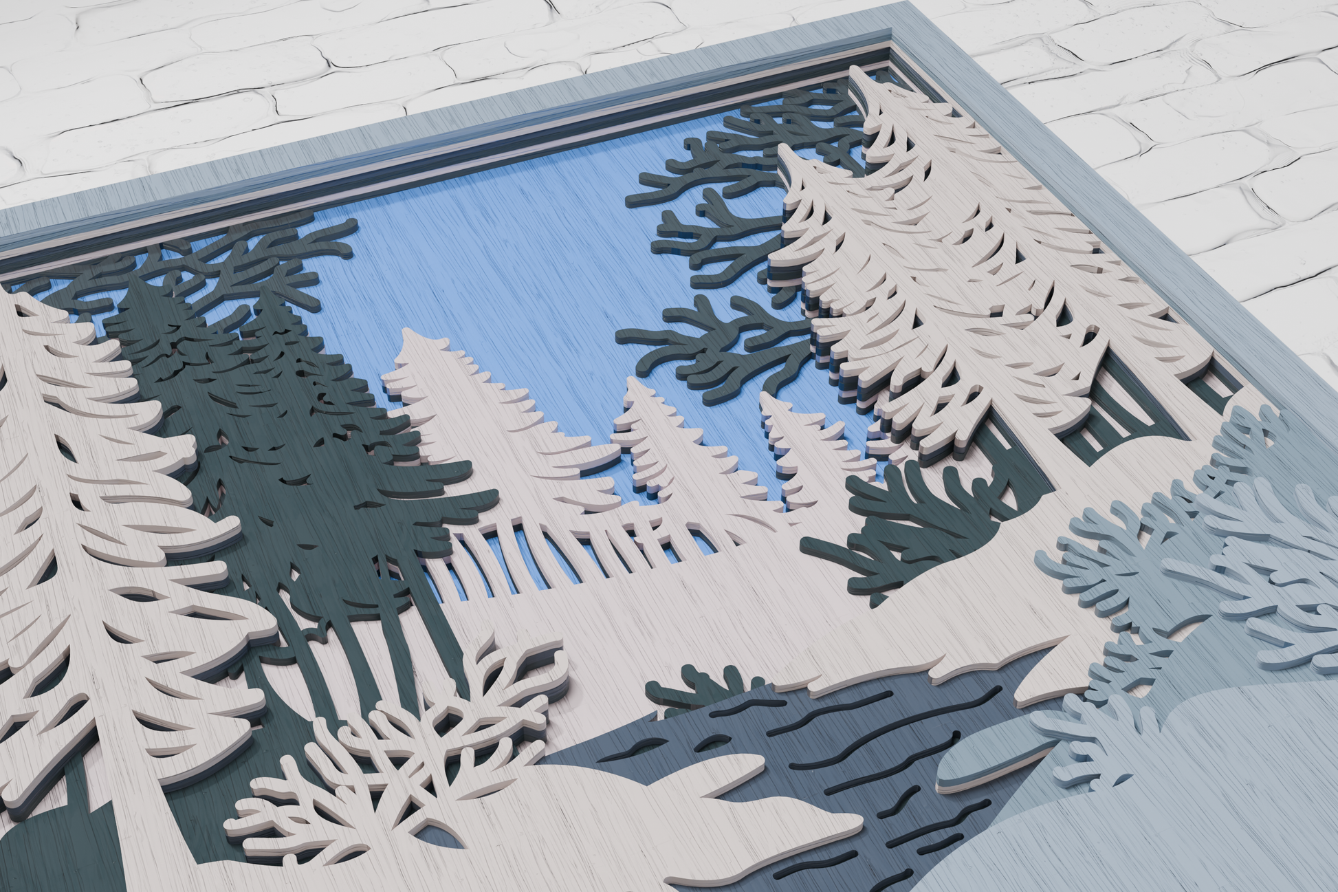 Silhouette-Cameo-Winter-Forest-Papercraft-File