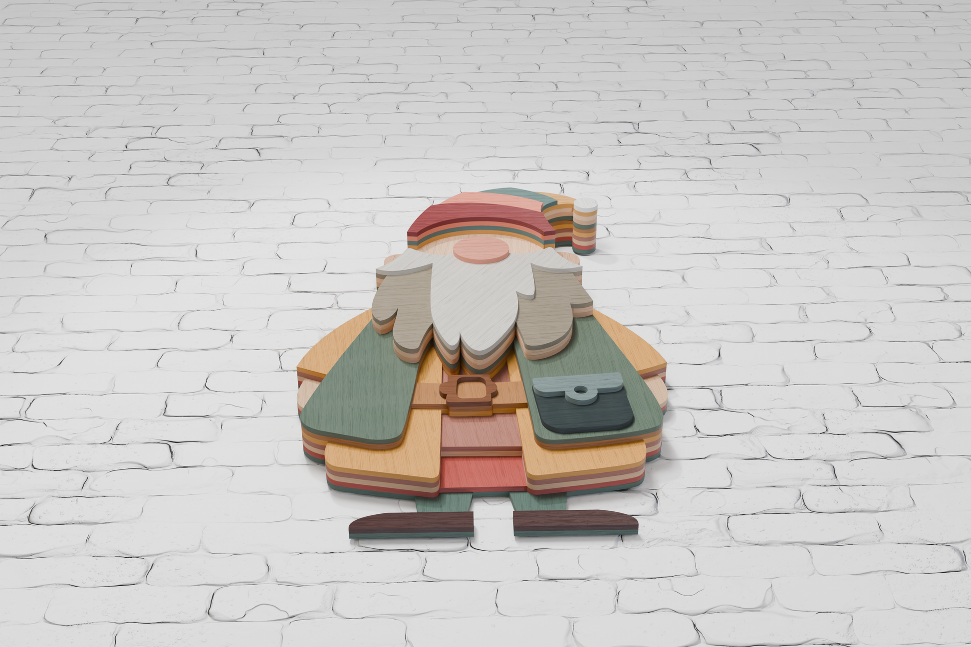 Silhouette Christmas Gnome Layered Art


