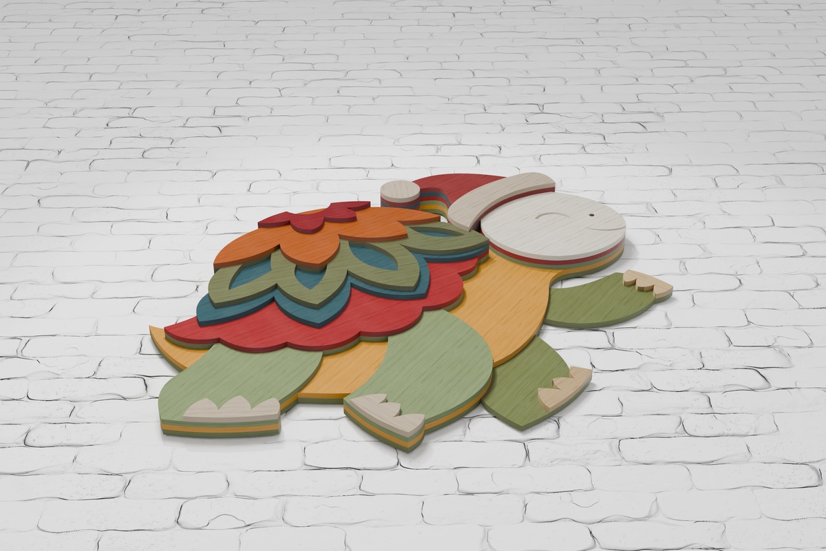 Silhouette Christmas Turtle Layered Art

