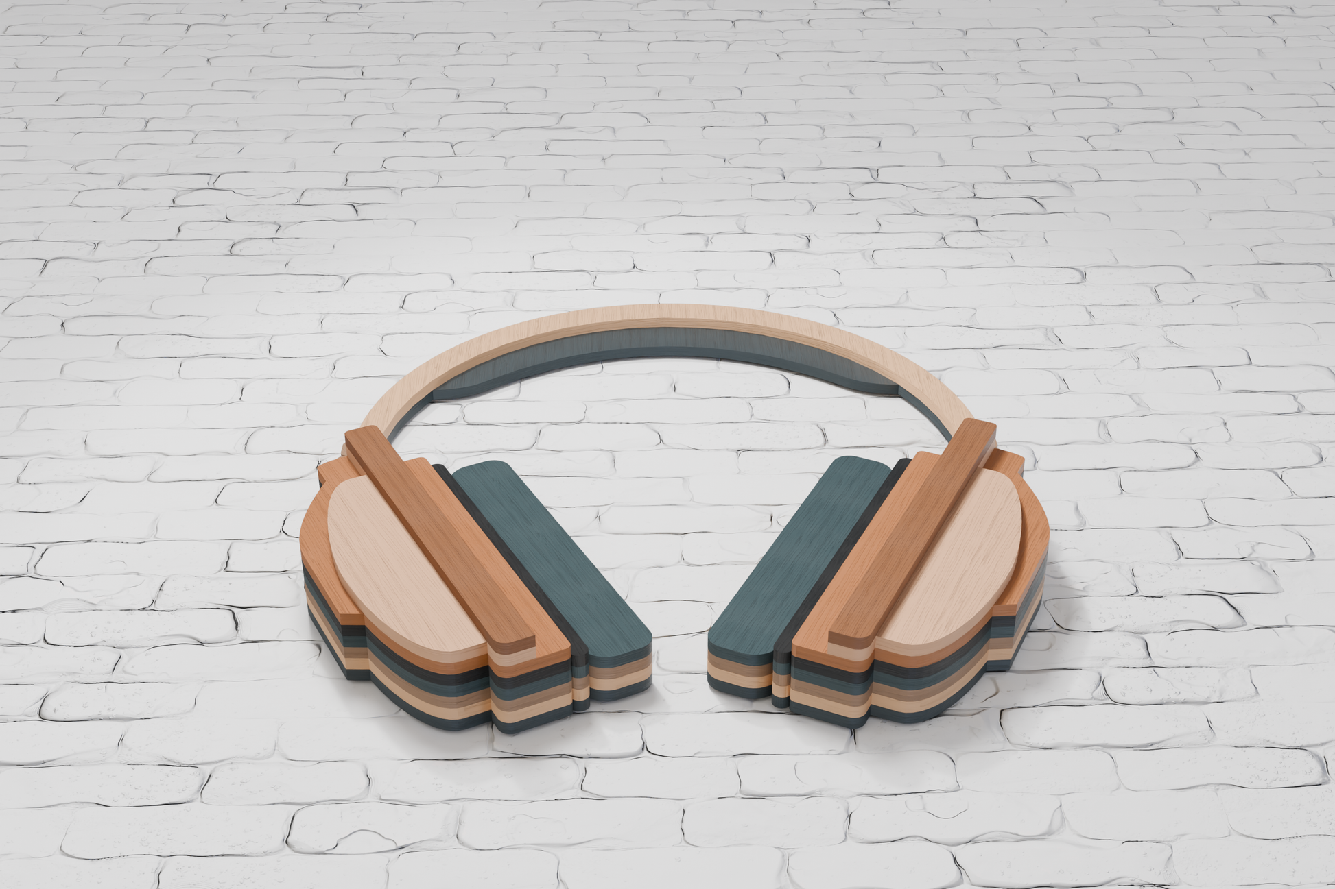 Silhouette Headphones Layered Art

