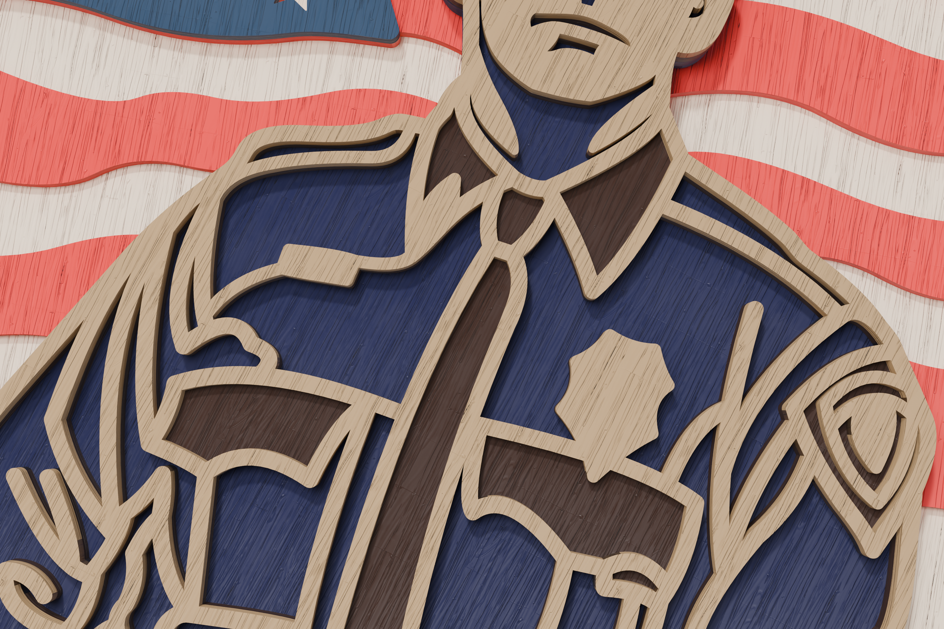 Silhouette Police Officer Layered Design

