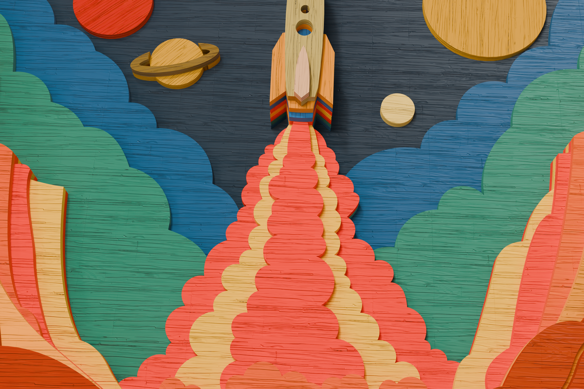 Space Rocket Laser Cutting Design

