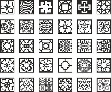 Geometric Square Panel SVG/DXF Bundle – Laser Cut Room Divider Templates for Glowforge & Cricut Screens