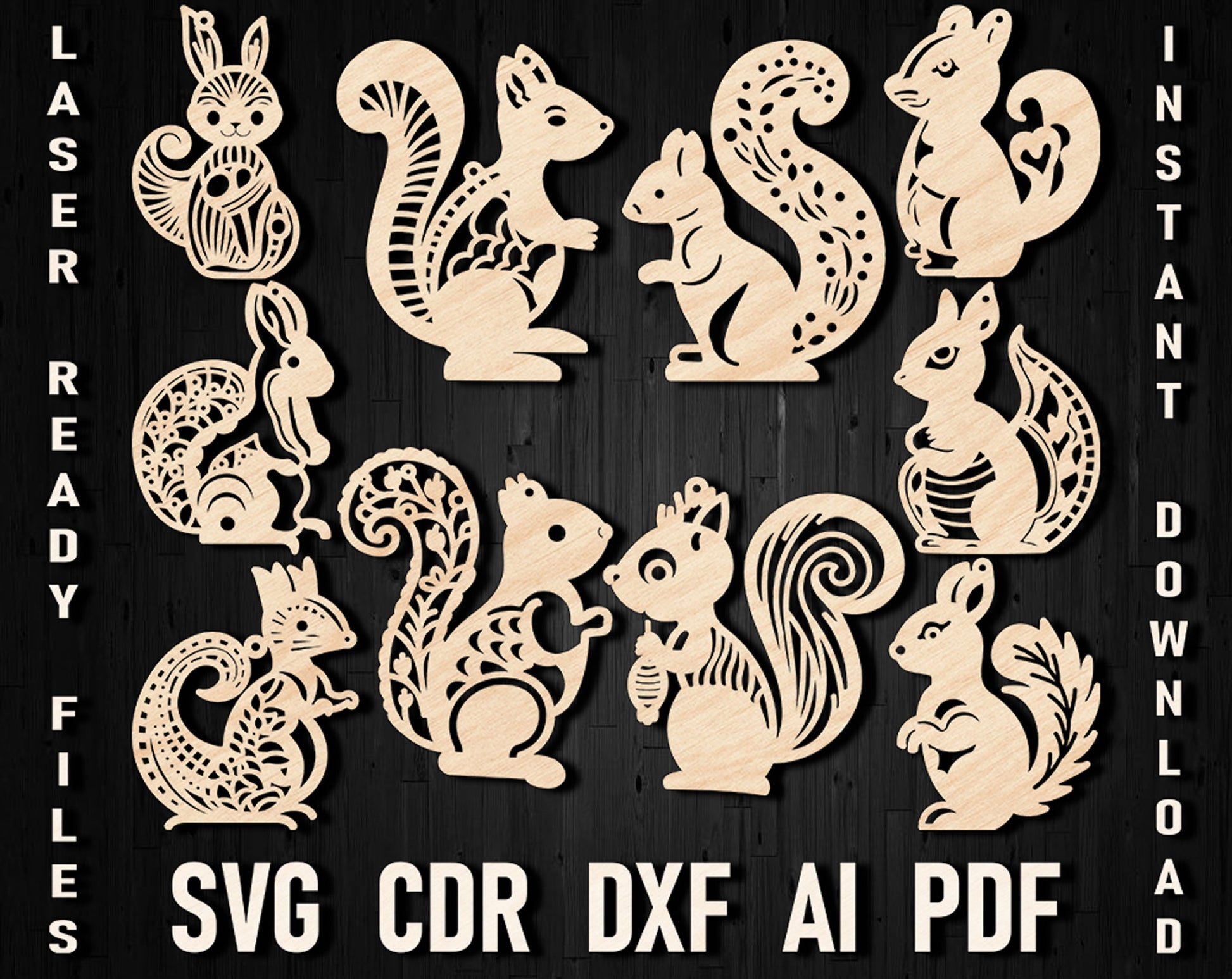 Squirrel laser cut christmas