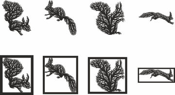 Laser-Cut Squirrel Wall Art SVG/DXF – Glowforge & Xtool Ready Templates for Wooden Panels, Nature-Inspired Ornaments