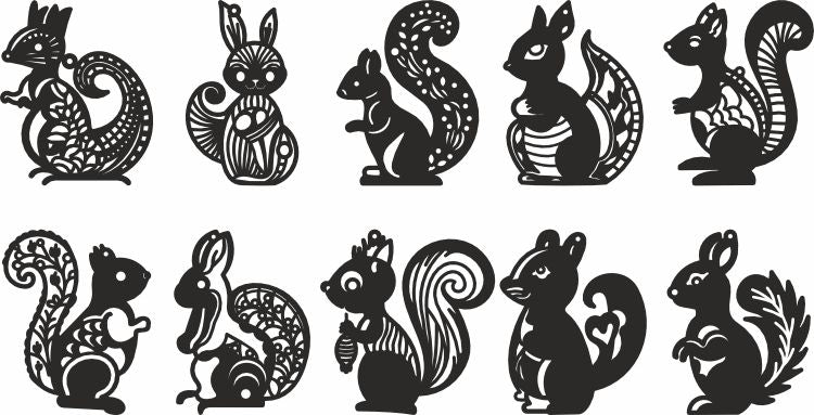 Squirrels vector christmas ornaments