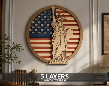 Statue of Liberty US Flag SVG File
