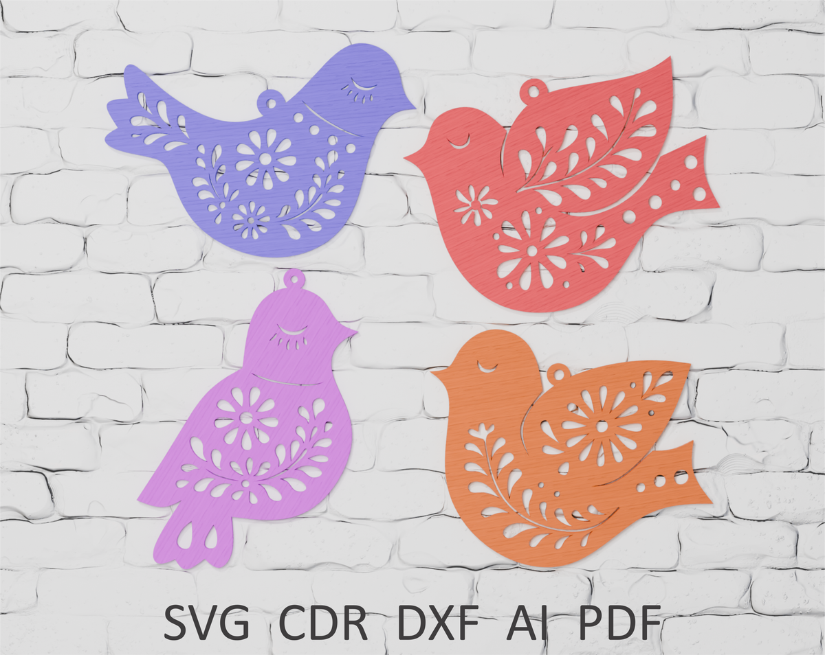 Symbolic Peace Dove Multilayer Cut Template

